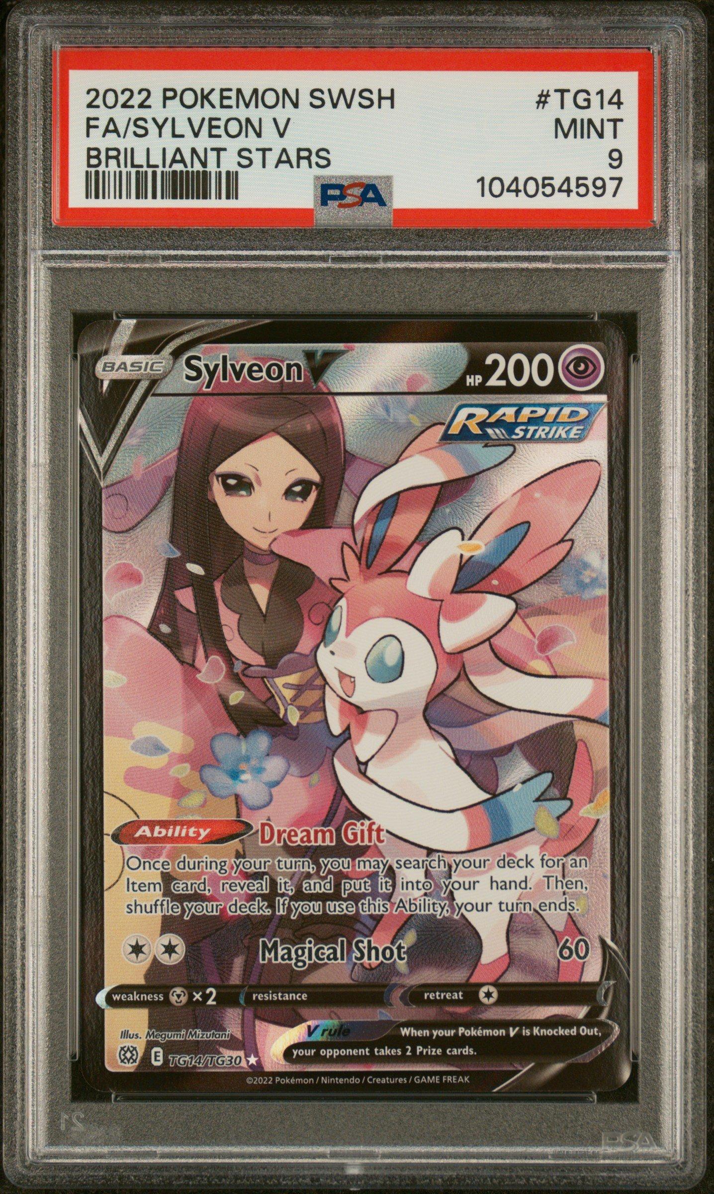 2022 Pokemon Sword & Shield Brilliant Stars Tg14 Full Art/sylveon V PSA