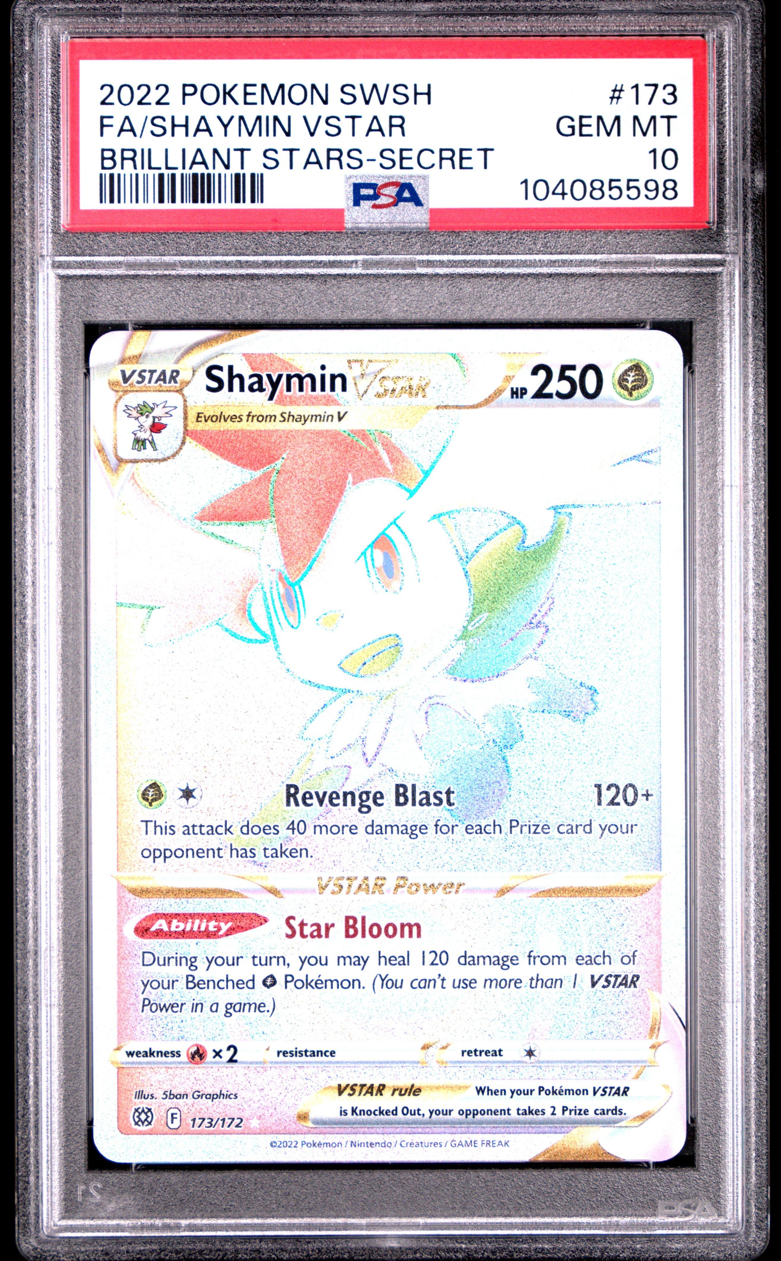 2022 Pokemon Sword & Shield Brilliant Stars 173 Full Art/shaymin Vstar Secret PSA