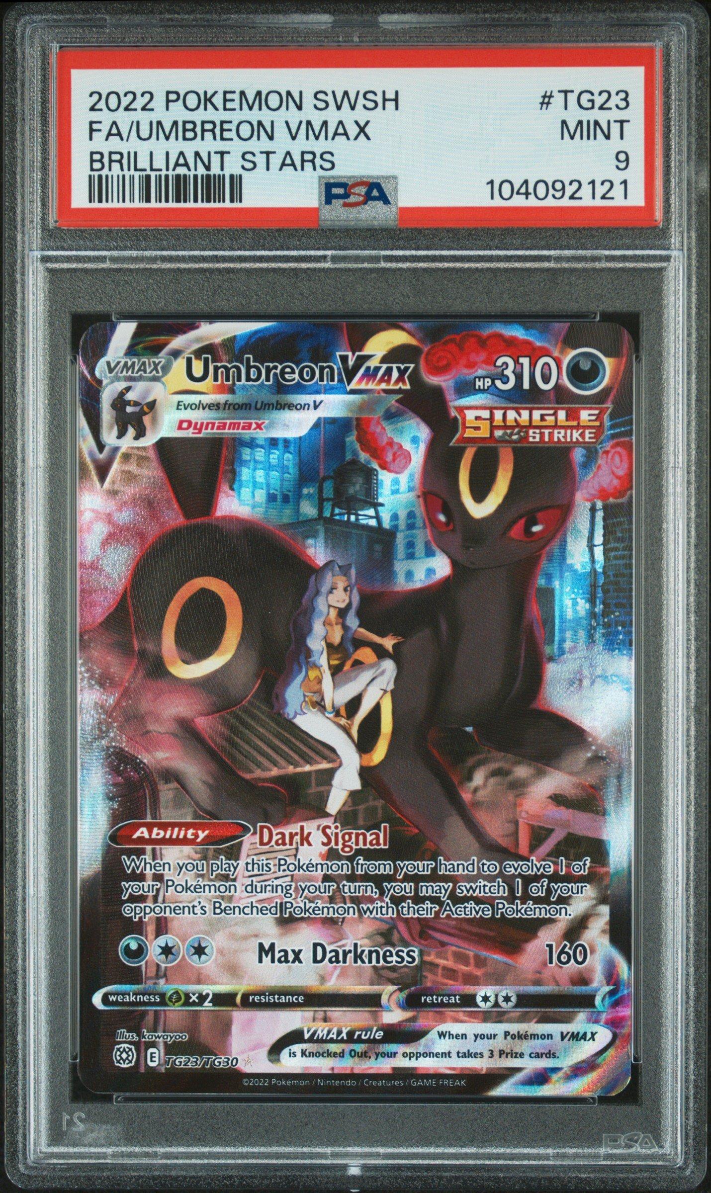 2022 Pokemon Sword & Shield Brilliant Stars Tg23 Full Art/umbreon Vmax PSA
