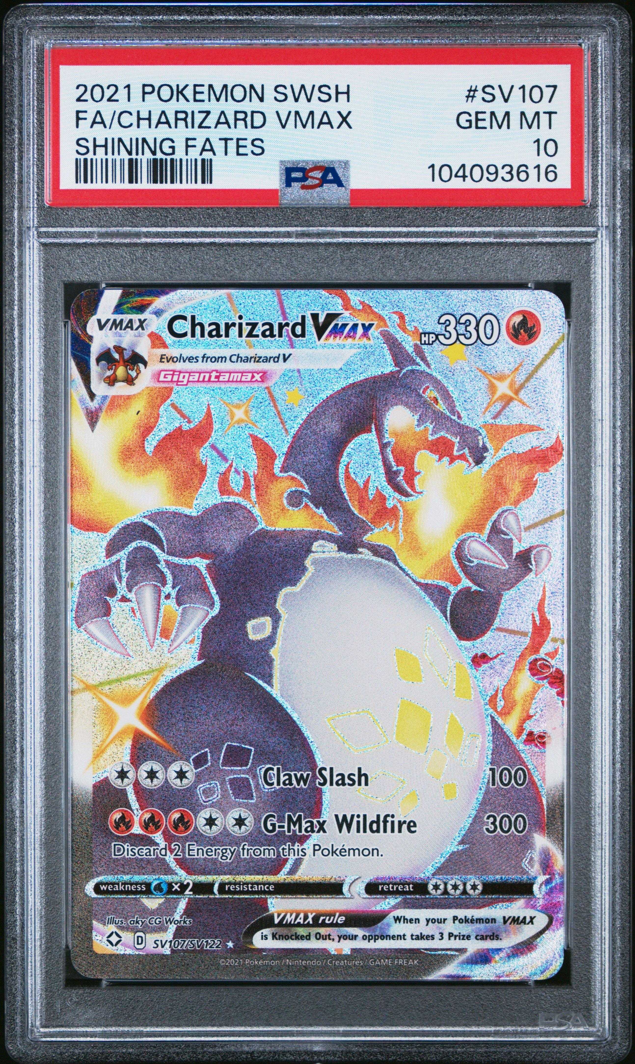 2021 Pokemon Sword & Shield Shining Fates Sv107 Full Art/charizard