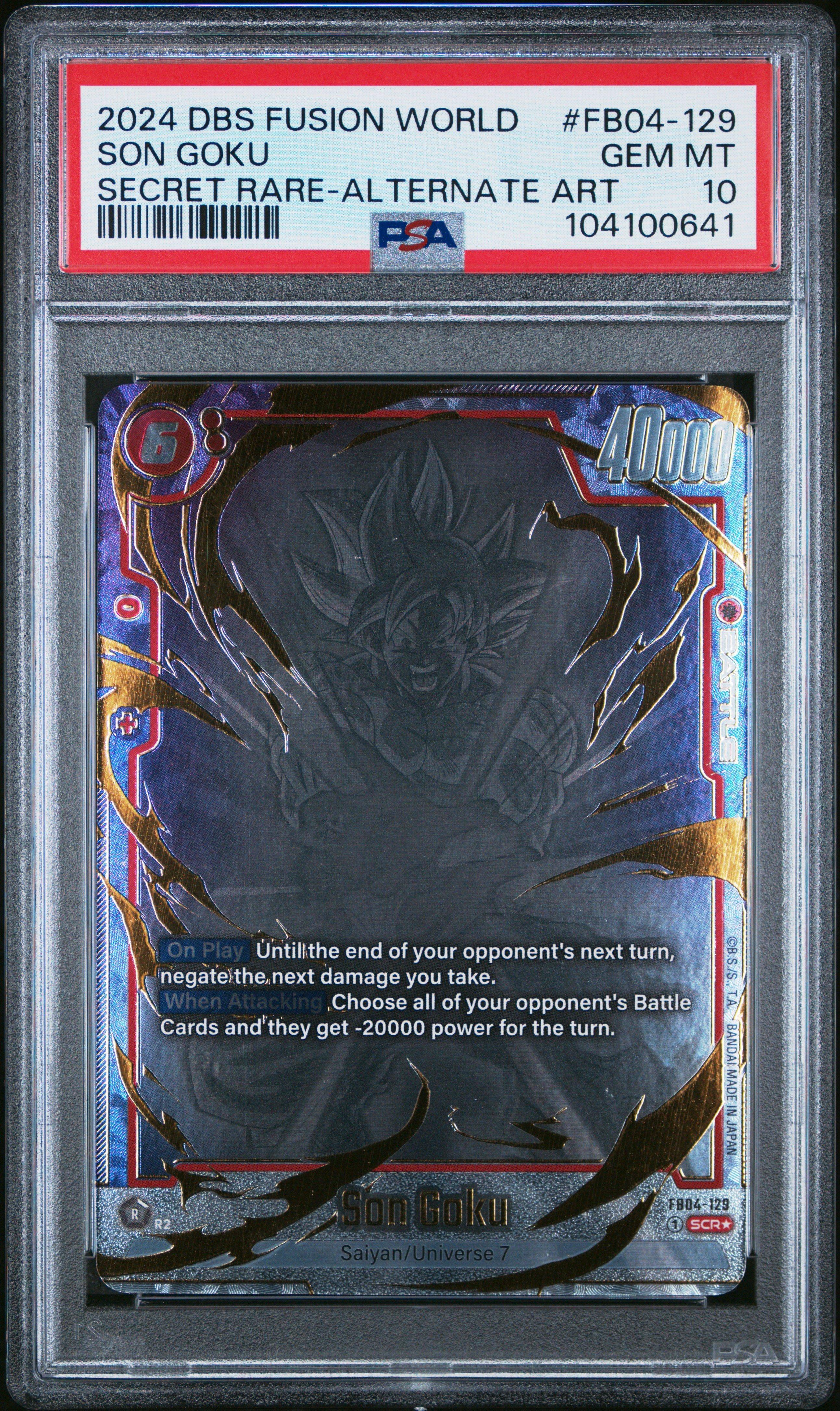 2024 Dragon Ball Super Card Game Fusion World Ultra Limit Fb04-129 Son Goku Secret Rare-alternate Art PSA 10