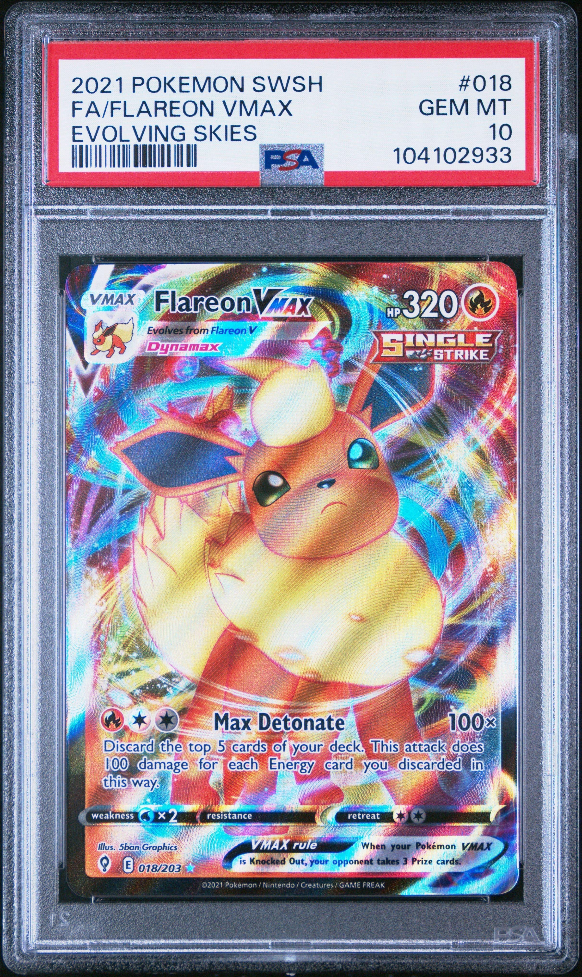 2021 Pokemon Sword & Shield Evolving Skies 018 Full Art/flareon