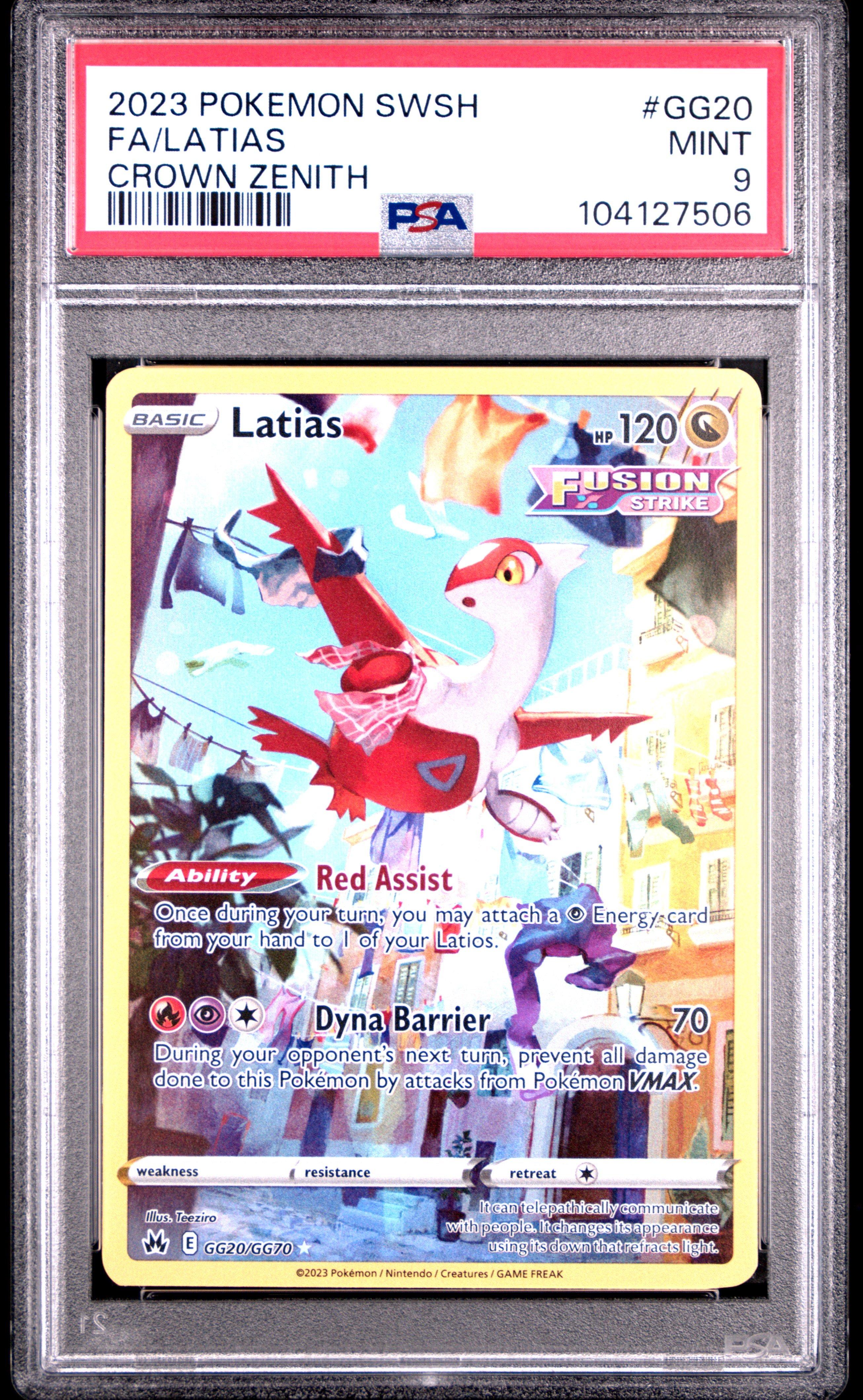 2023 Pokemon Sword And Shield Crown Zenith Gg20 Full Art/latias PSA