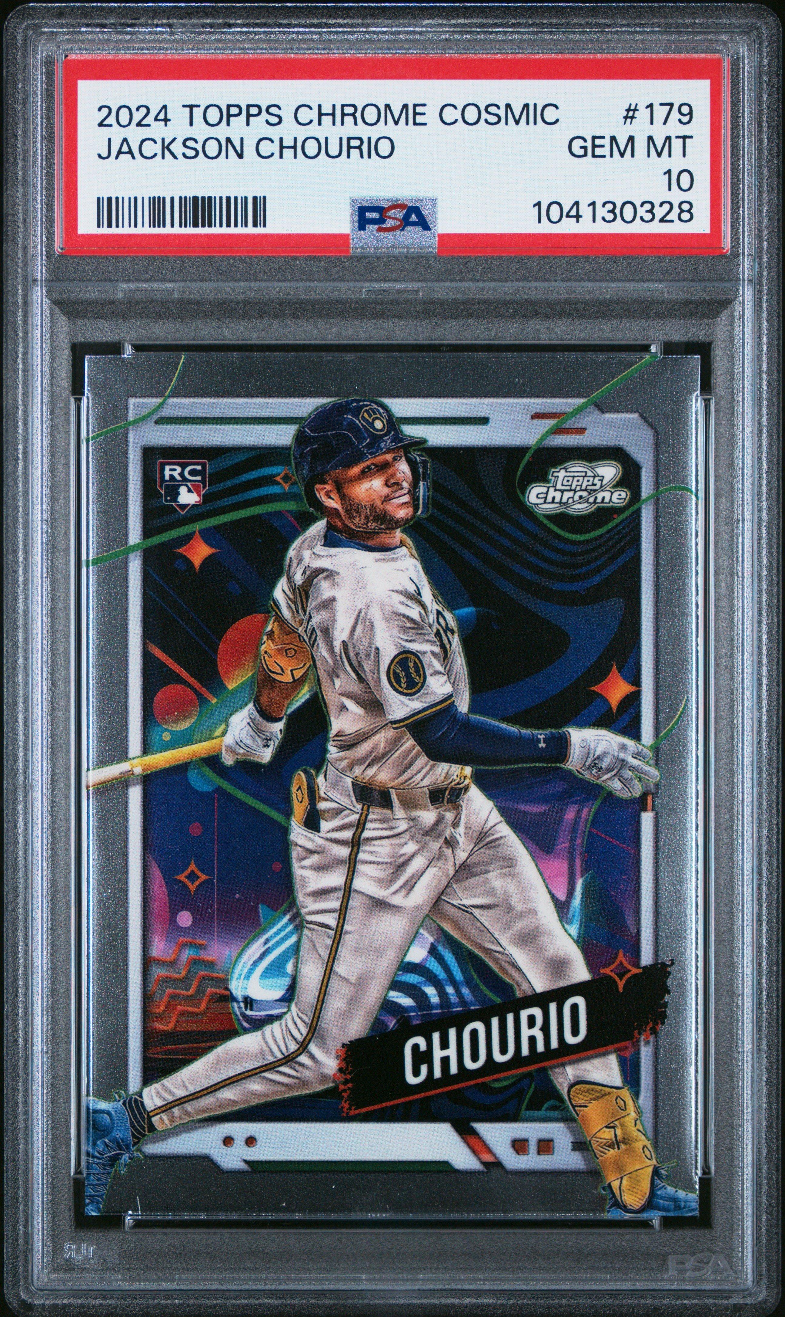 2024 Topps Chrome Cosmic 179 Jackson Chourio PSA 10