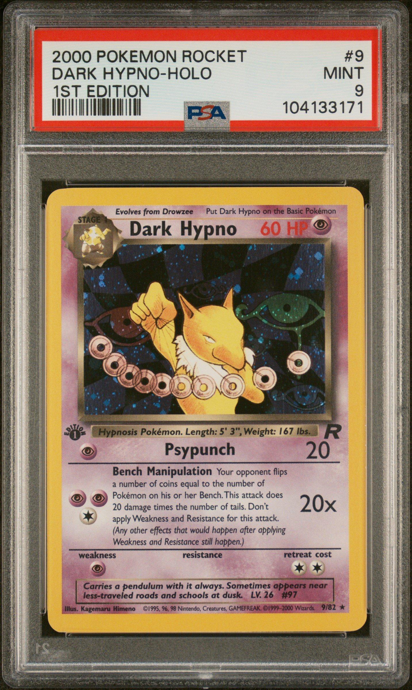 2000 Pokemon Rocket 9 Dark Hypno-holo 1st Edition PSA 9