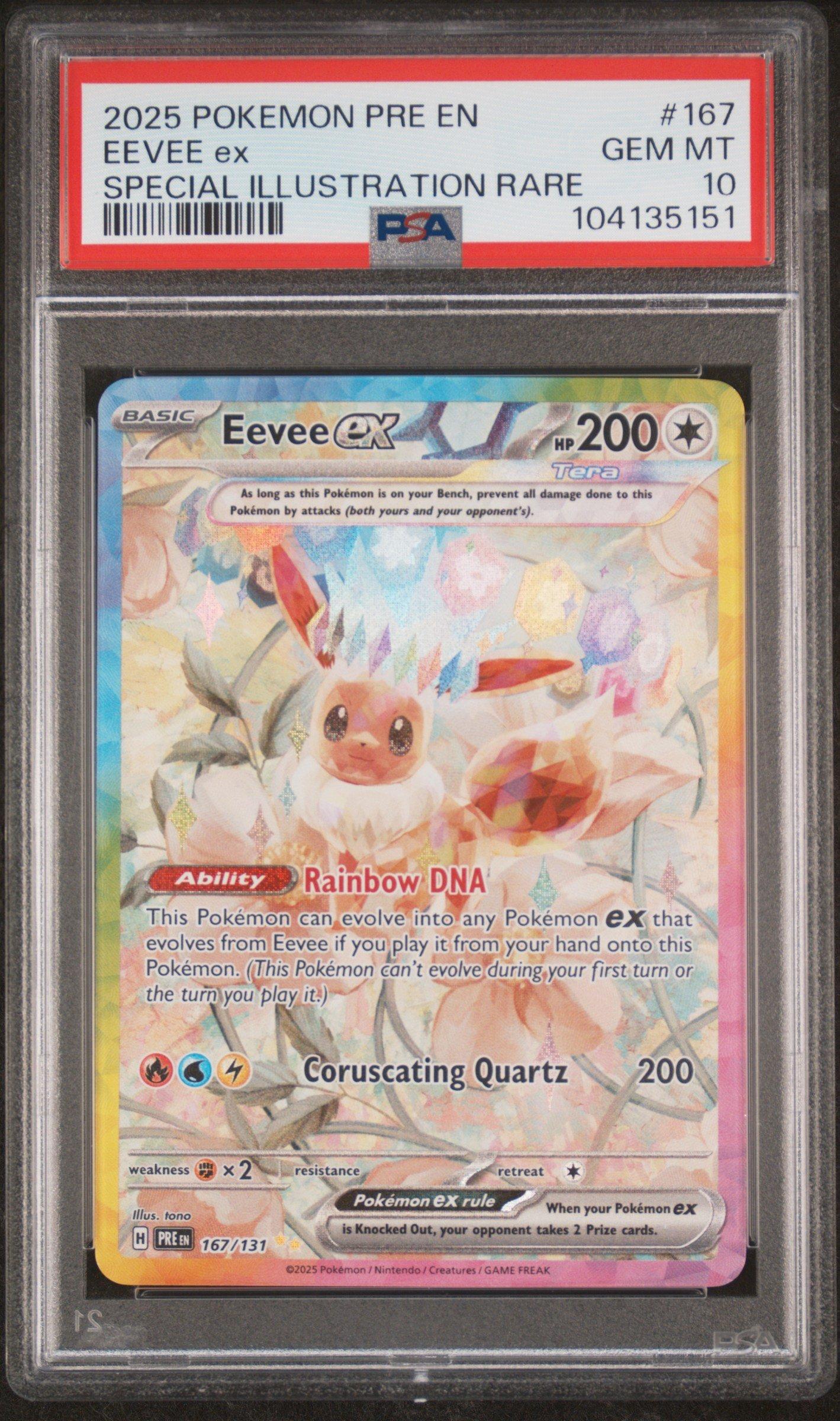 2025 Pokemon Pre En-prismatic Evolutions 167 Eevee Ex