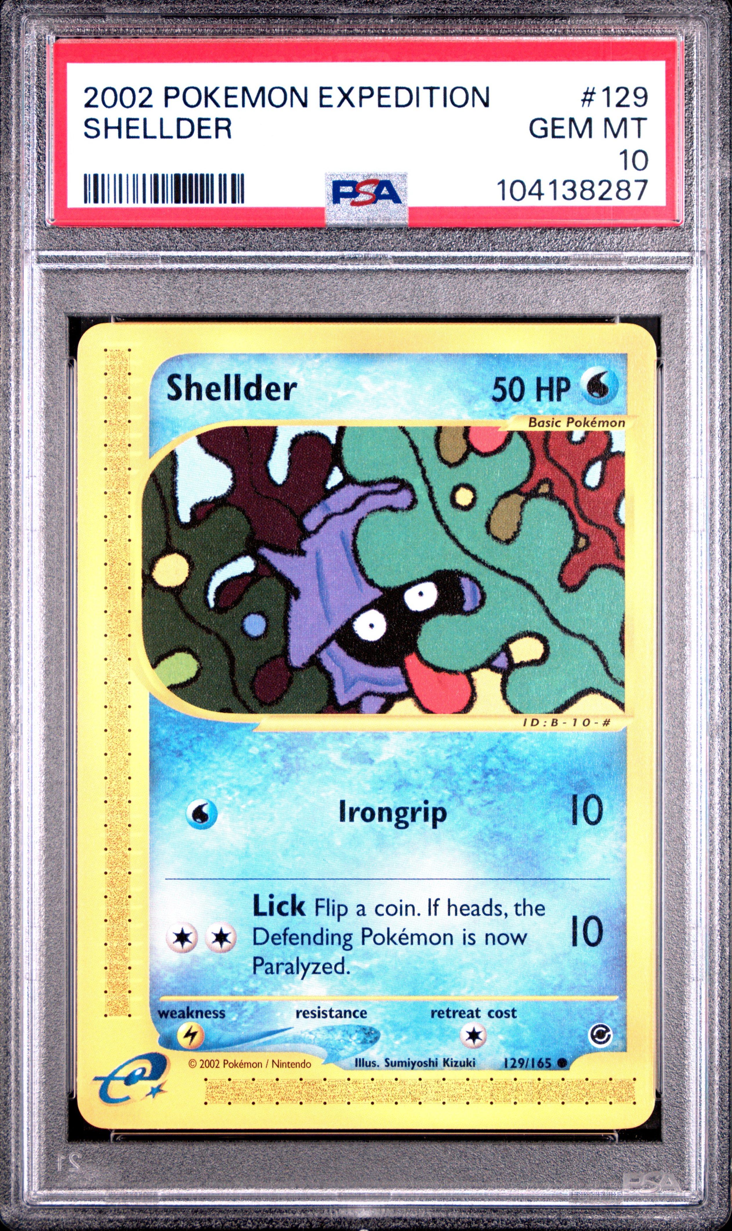 2002 Pokemon Expedition 129 Shellder PSA 10