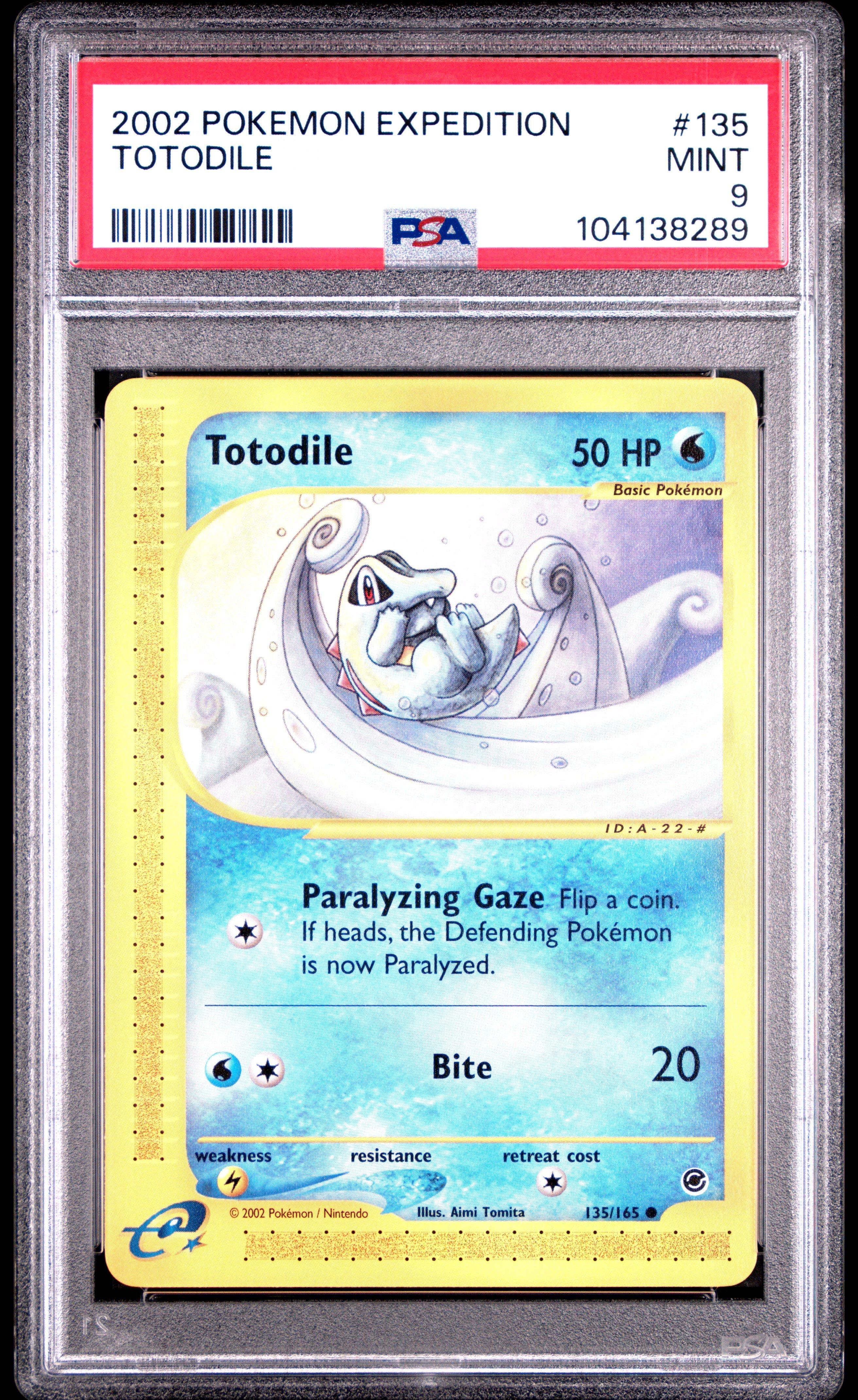 2002 Pokemon Expedition 135 Totodile PSA 9