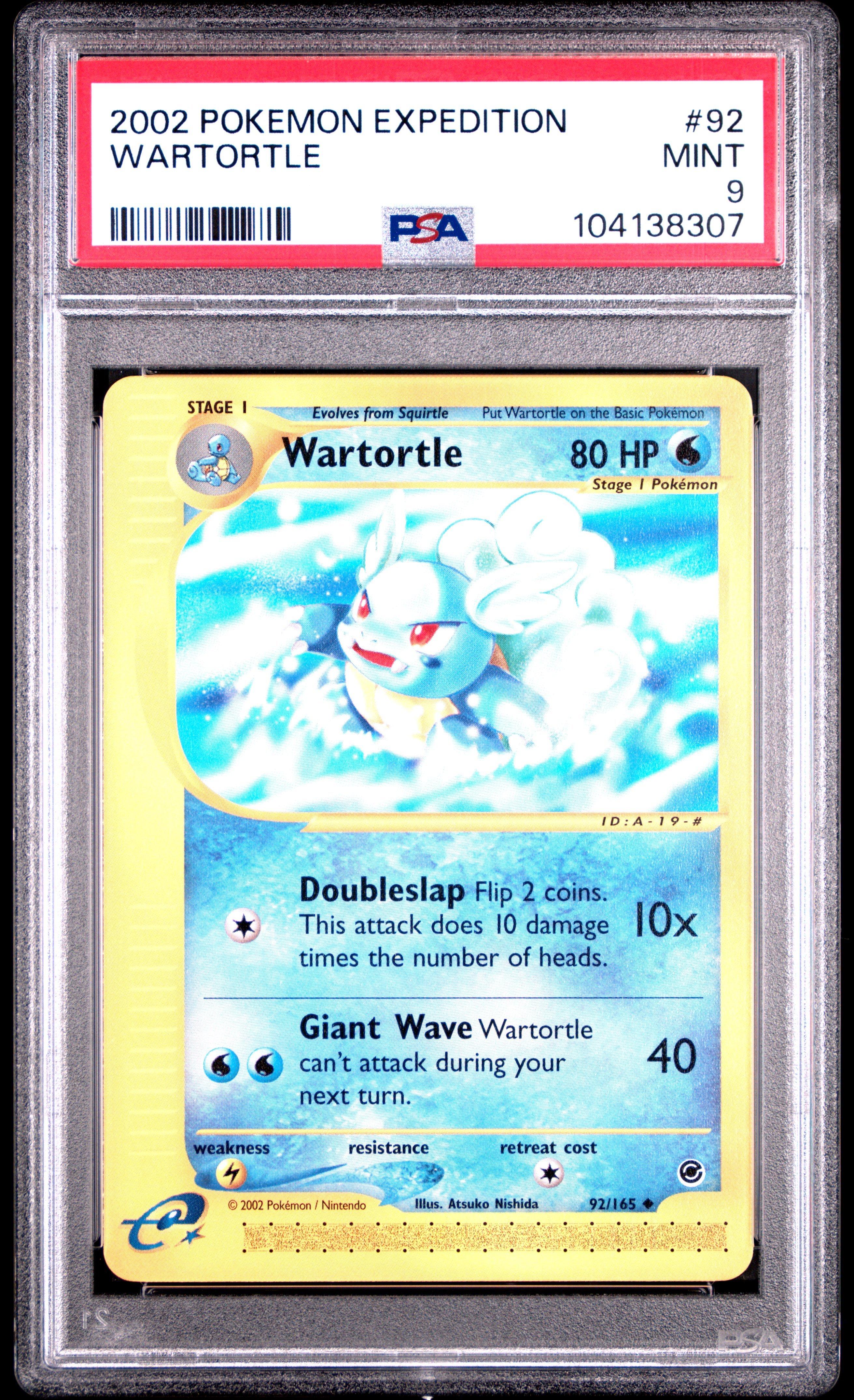 2002 Pokemon Expedition 92 Wartortle PSA 9