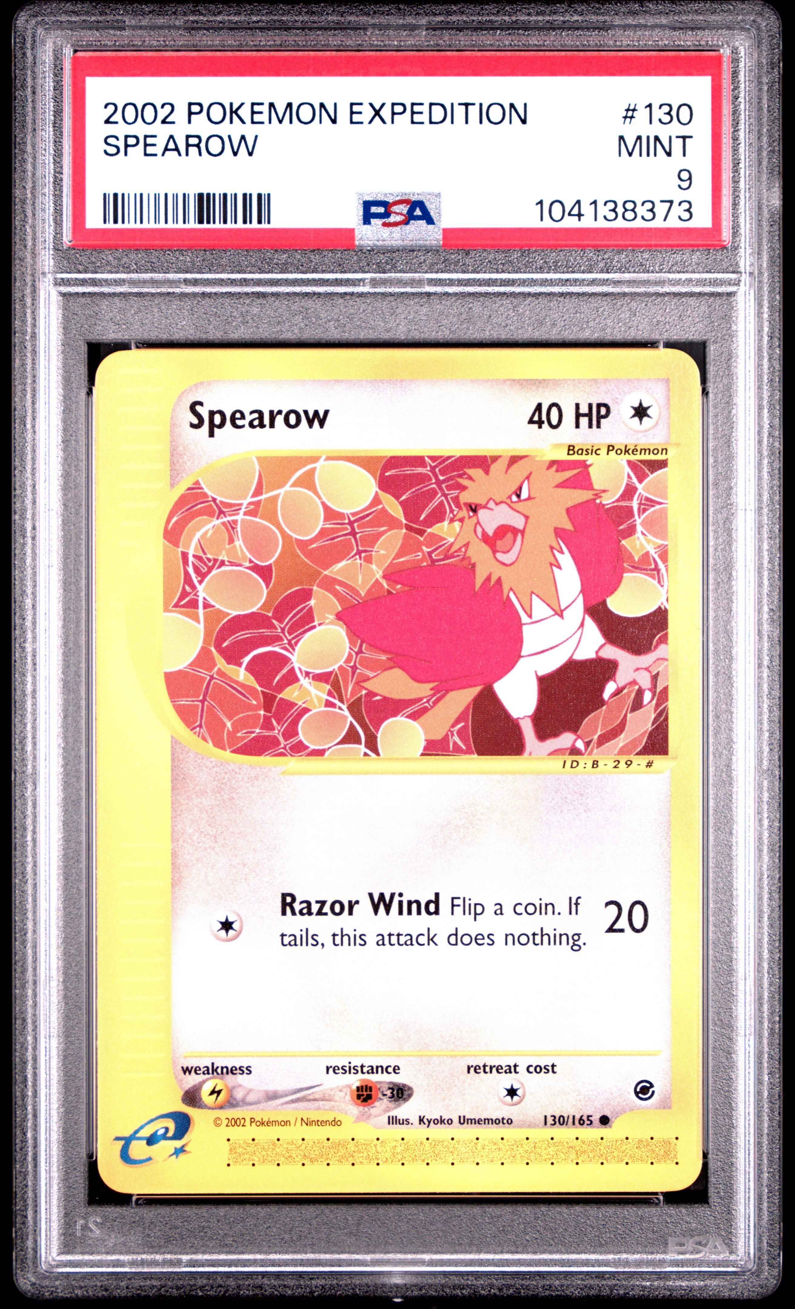 2002 Pokemon Expedition 130 Spearow PSA 9