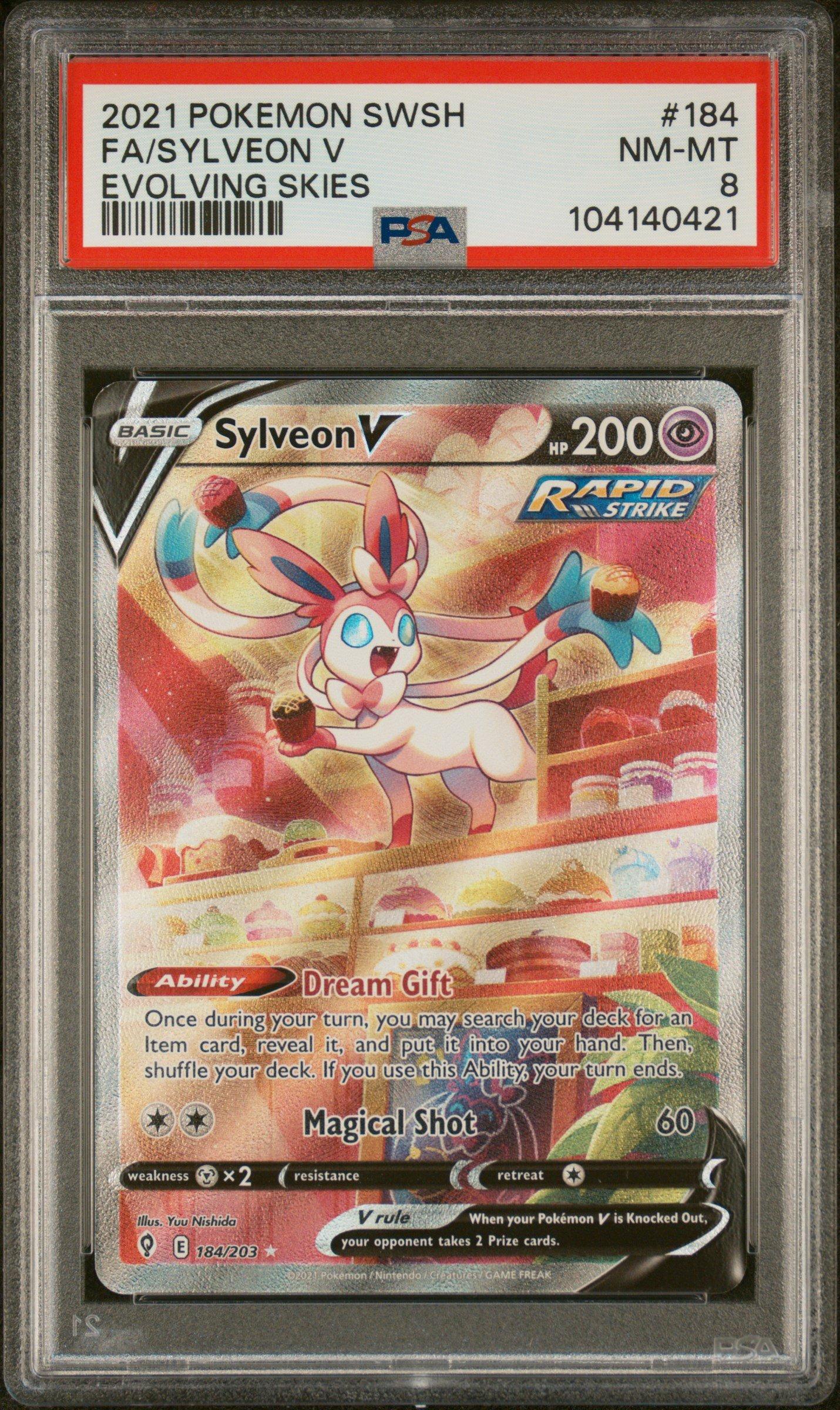 2021 Pokemon Sword & Shield Evolving Skies 184 Full Art/sylveon V PSA 8  Graded Card | GameStop