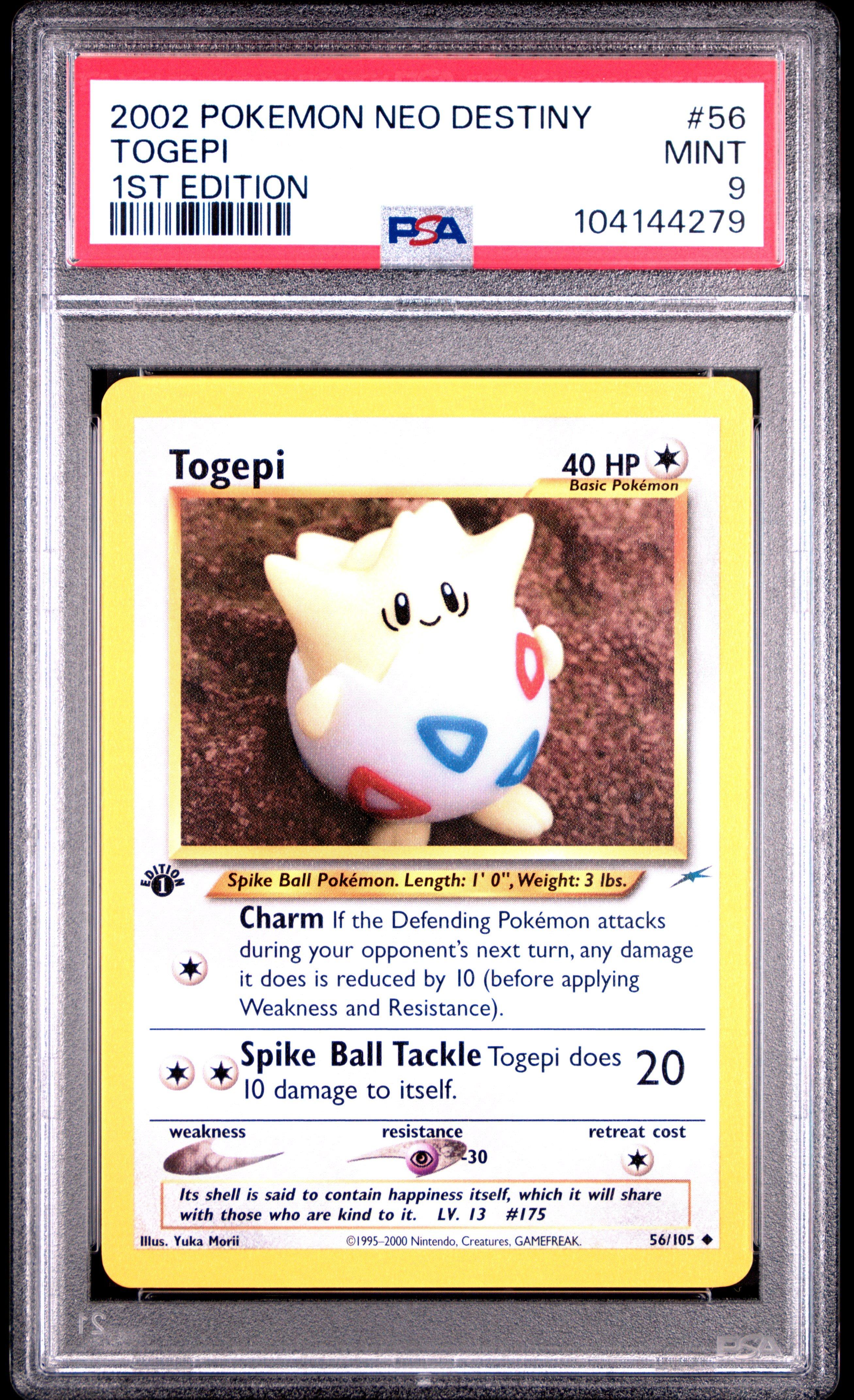 2002 Pokemon Neo Destiny 56 Togepi 1st Edition PSA 9
