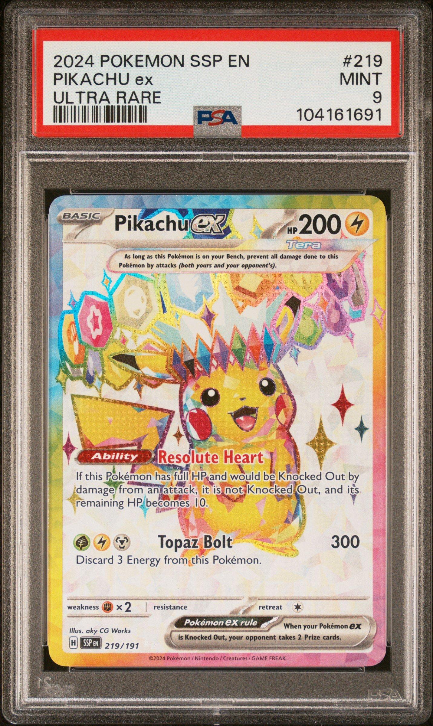 2024 ピカチュウ ex PSA9 ULTRA RARE 2024 Pokemon Ssp En-surging Sparks 219 Pikachu Ex Ultra Rare PSA 9