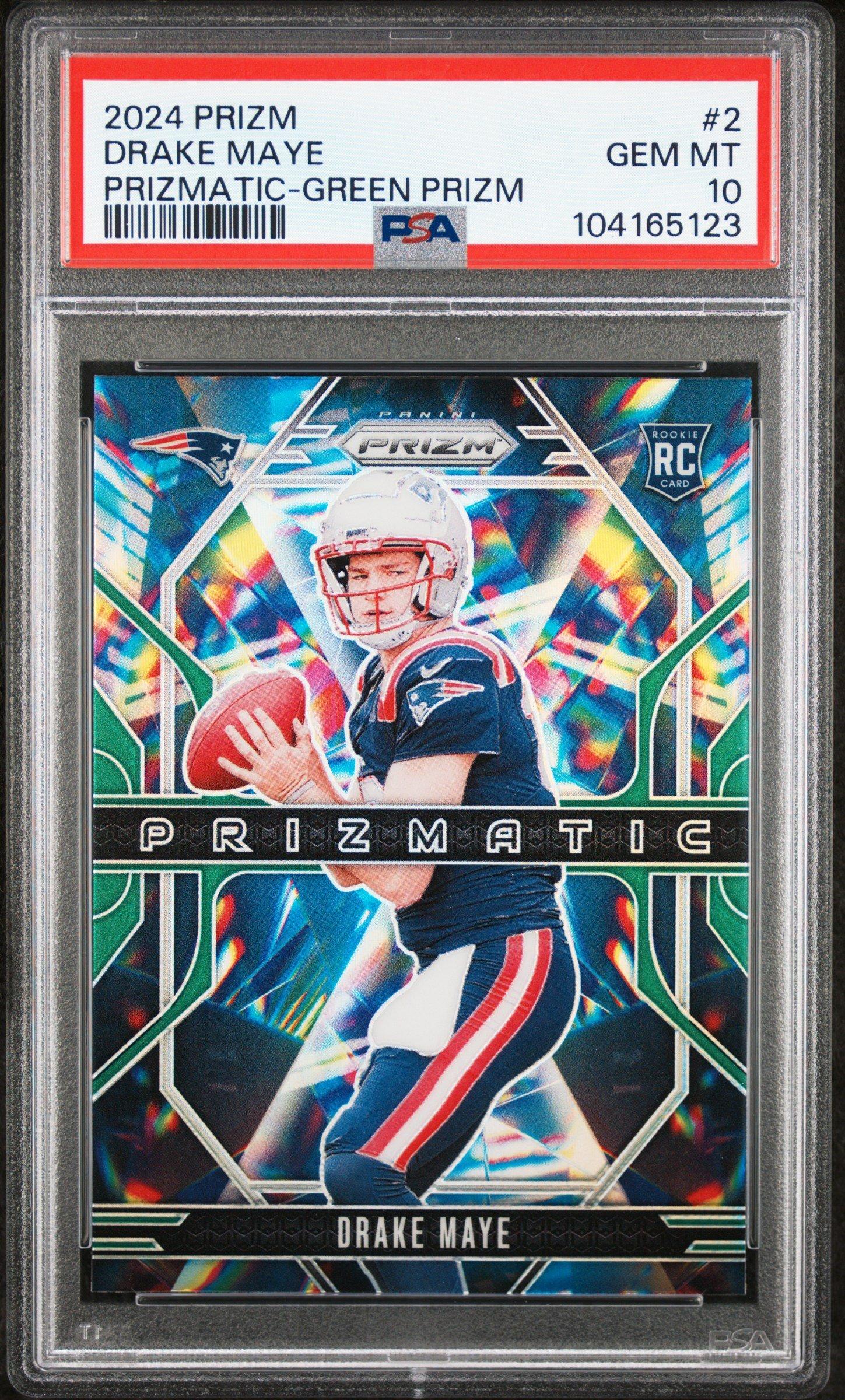 2024 Panini Prizm Prizmatic 2 Drake Maye Green Prizm PSA 10