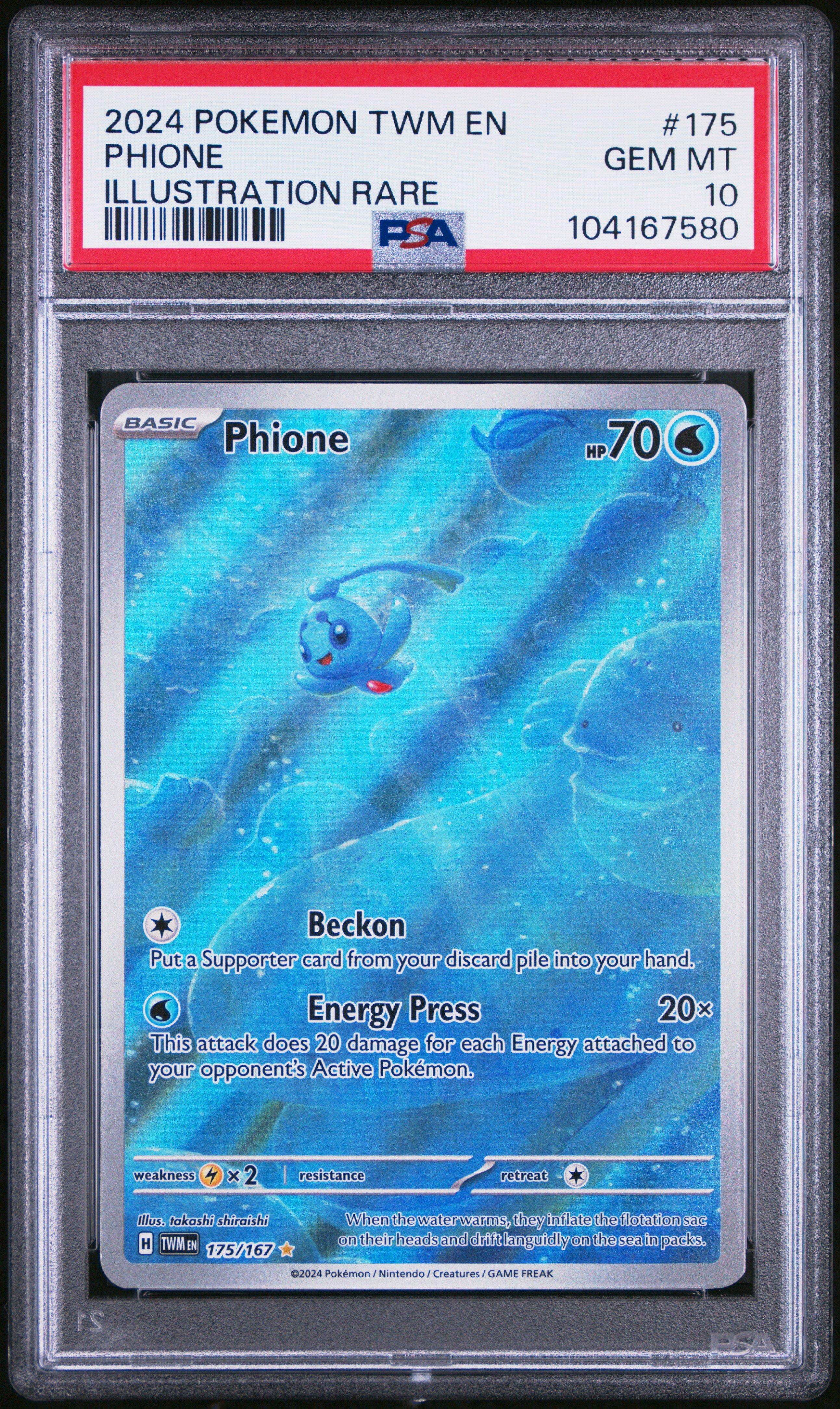 phione pokemon card CGC PRISTINE 10 Japanese Phione Art Rare (Graded Card) – Phurion main image 1
