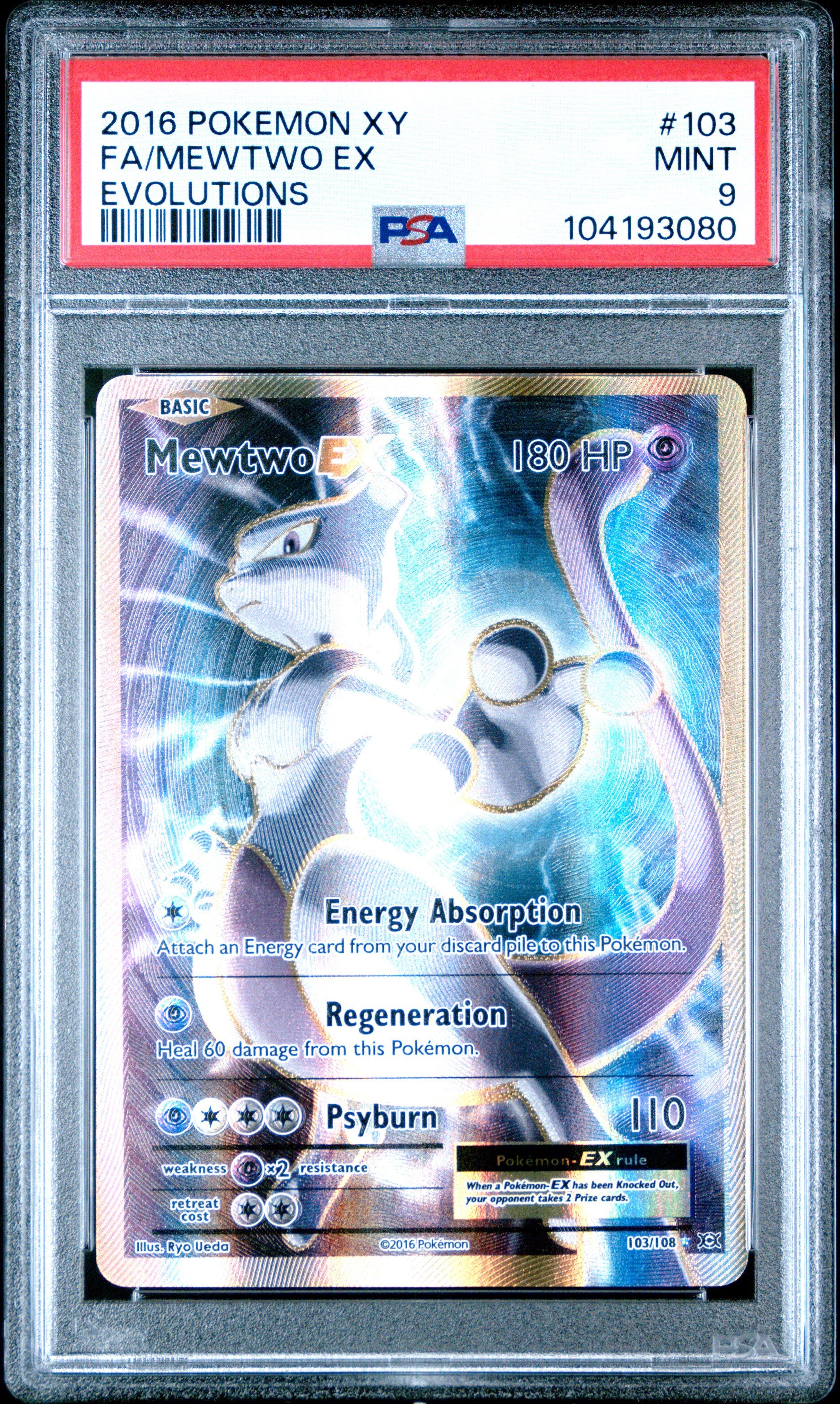 2016 Pokemon Xy Evolutions 103 Full Art/mewtwo Ex PSA 9 Graded