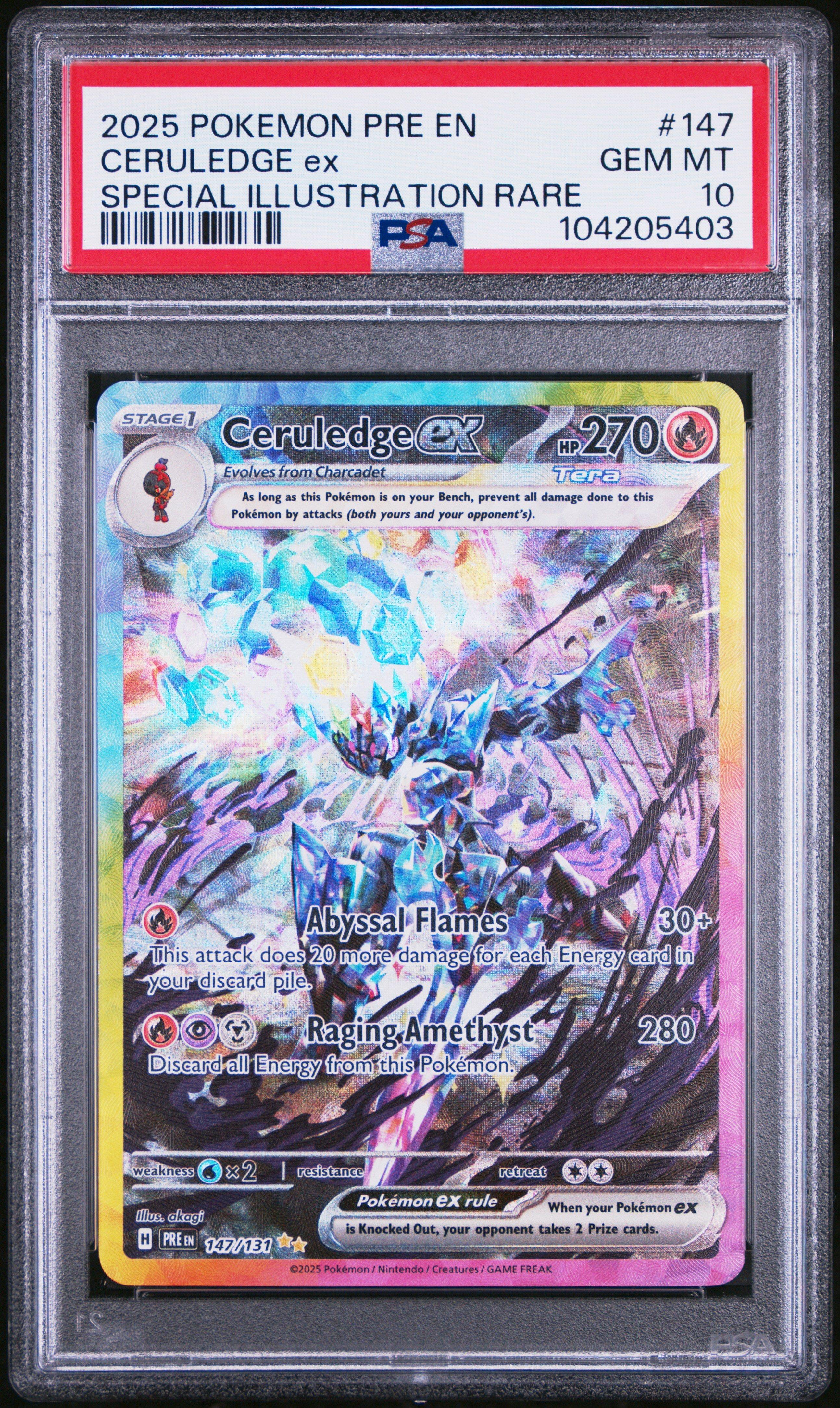 2025 Pokemon Pre En-prismatic Evolutions 147 Ceruledge Ex Special