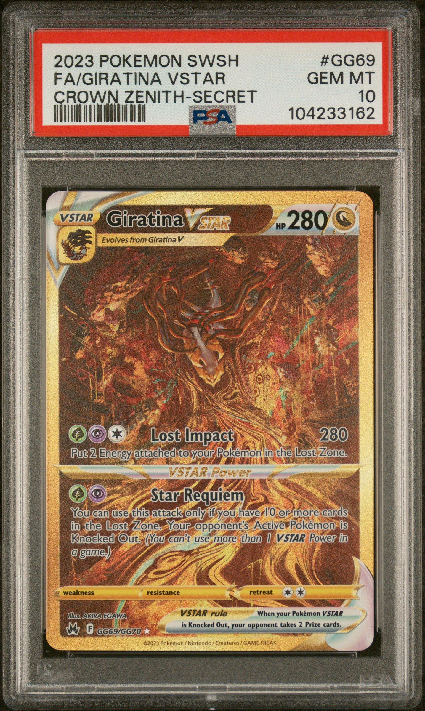 pokemon cards giratina 2023 Sword And Shield Crown Zenith Gg69 Full Art/giratina Vstar Secret PSA 10 Graded Card this piece serves as a premier focal point for any high POKÉMON CARD GAME s11 081/100