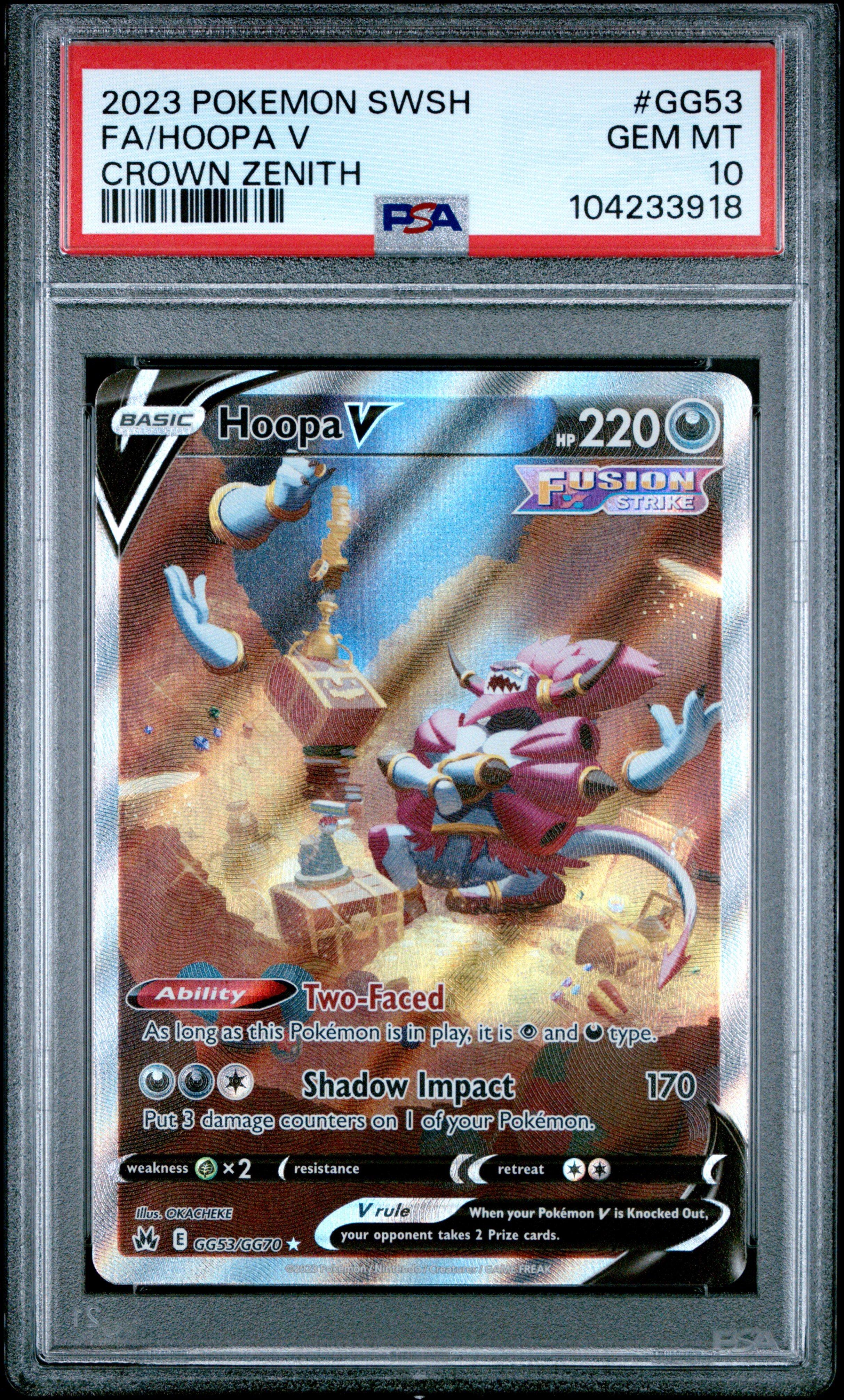 2023 Pokemon Sword And Shield Crown Zenith Gg53 Full Art/hoopa V PSA