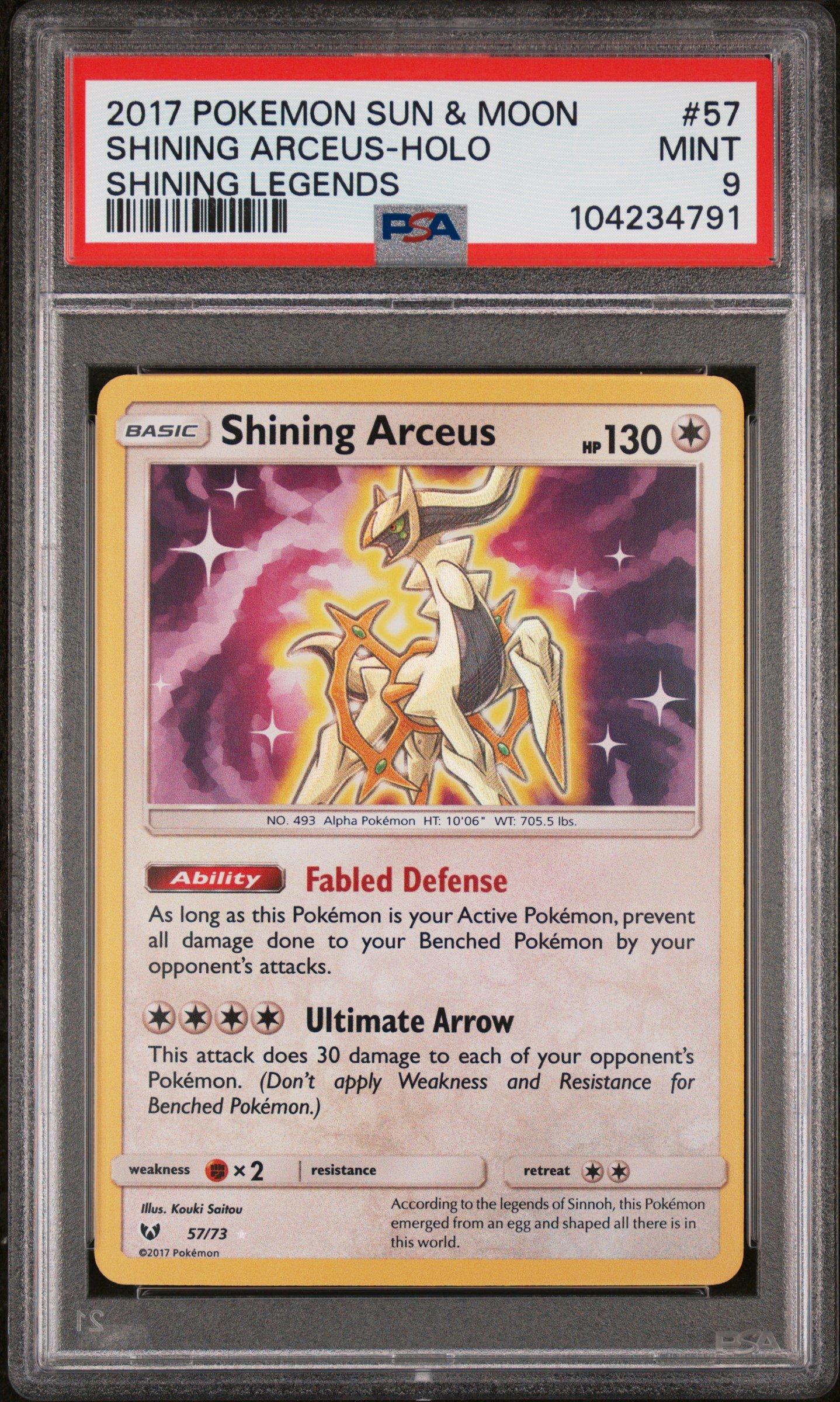 2017 Pokemon Sun & Moon Shining Legends 57 Shining Arceus-holo PSA