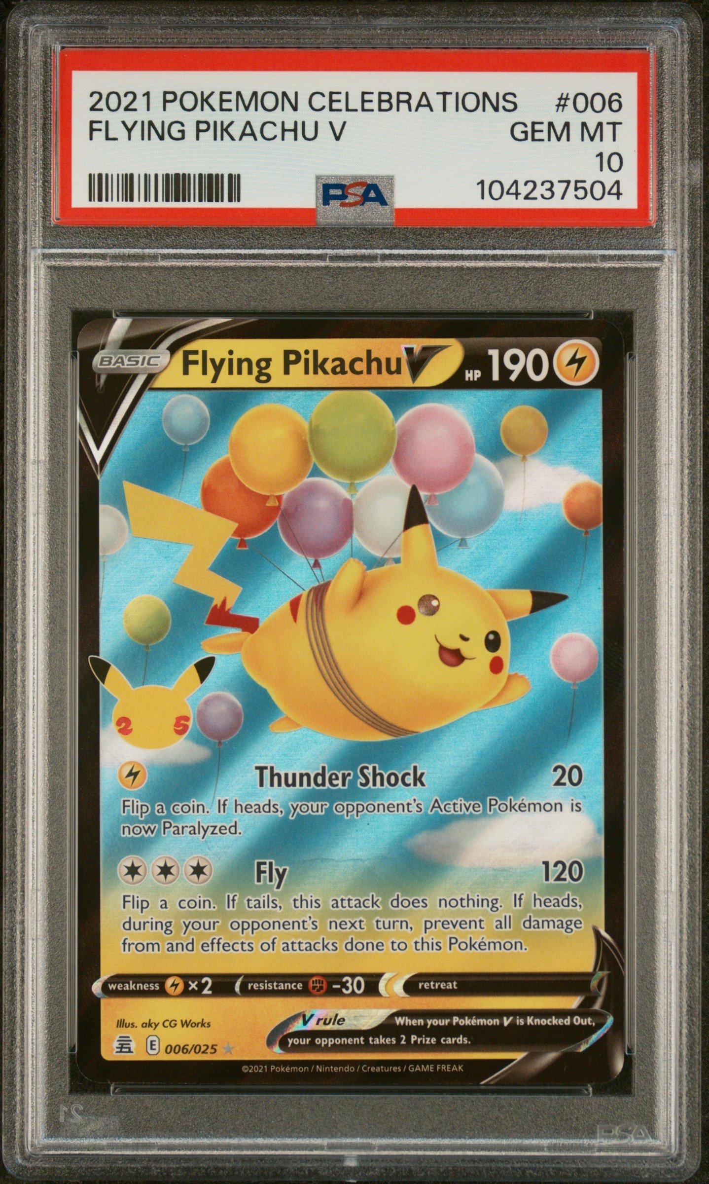 2021 Pokemon Celebrations 006 Flying Pikachu V PSA 10 Graded Card