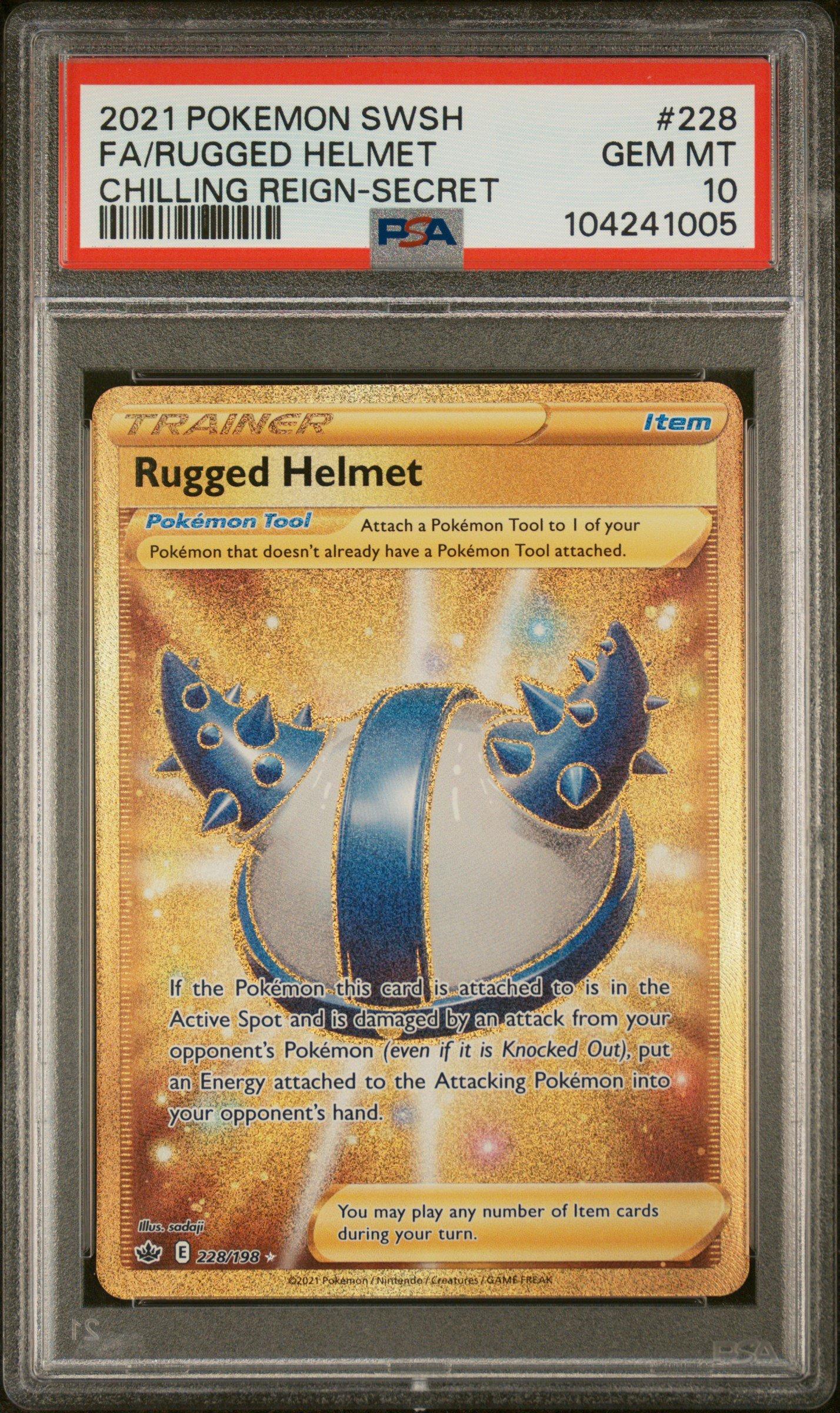 2021 Pokemon Sword & Shield Chilling Reign 228 Full Art/rugged Helmet Secret PSA 10