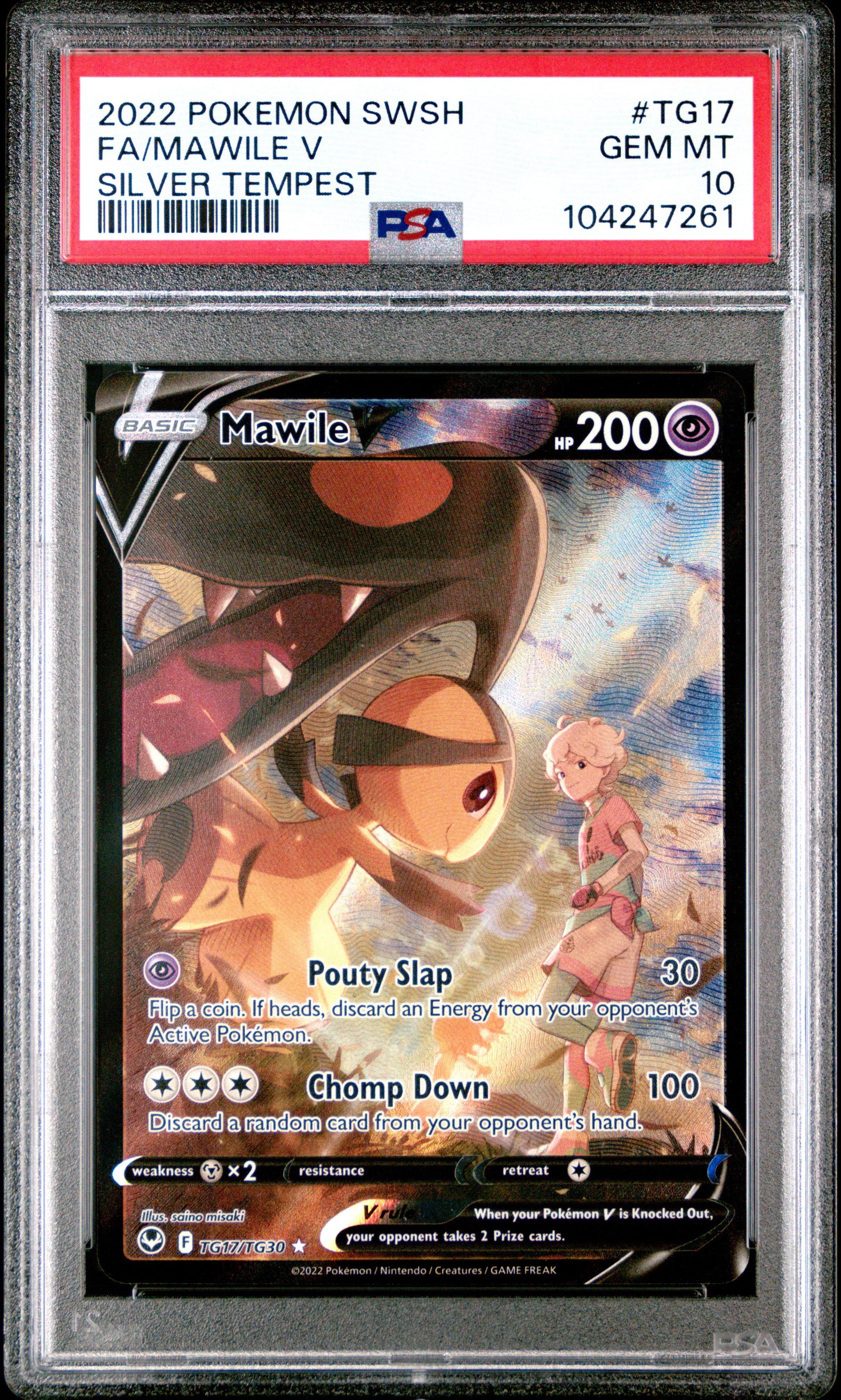 2022 Pokemon Sword & Shield Silver Tempest Tg17 Full Art/mawile V PSA