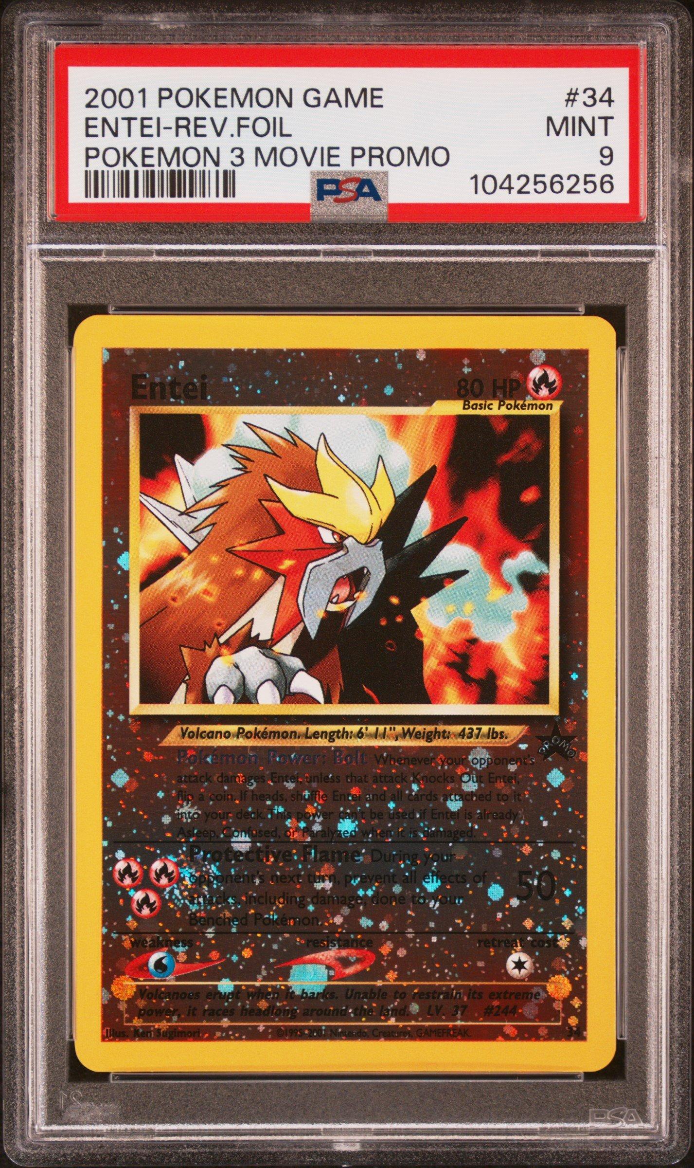 2001 Pokemon Game Movie 34 Entei-reverse Foil Pokemon 3 Movie Promo PSA