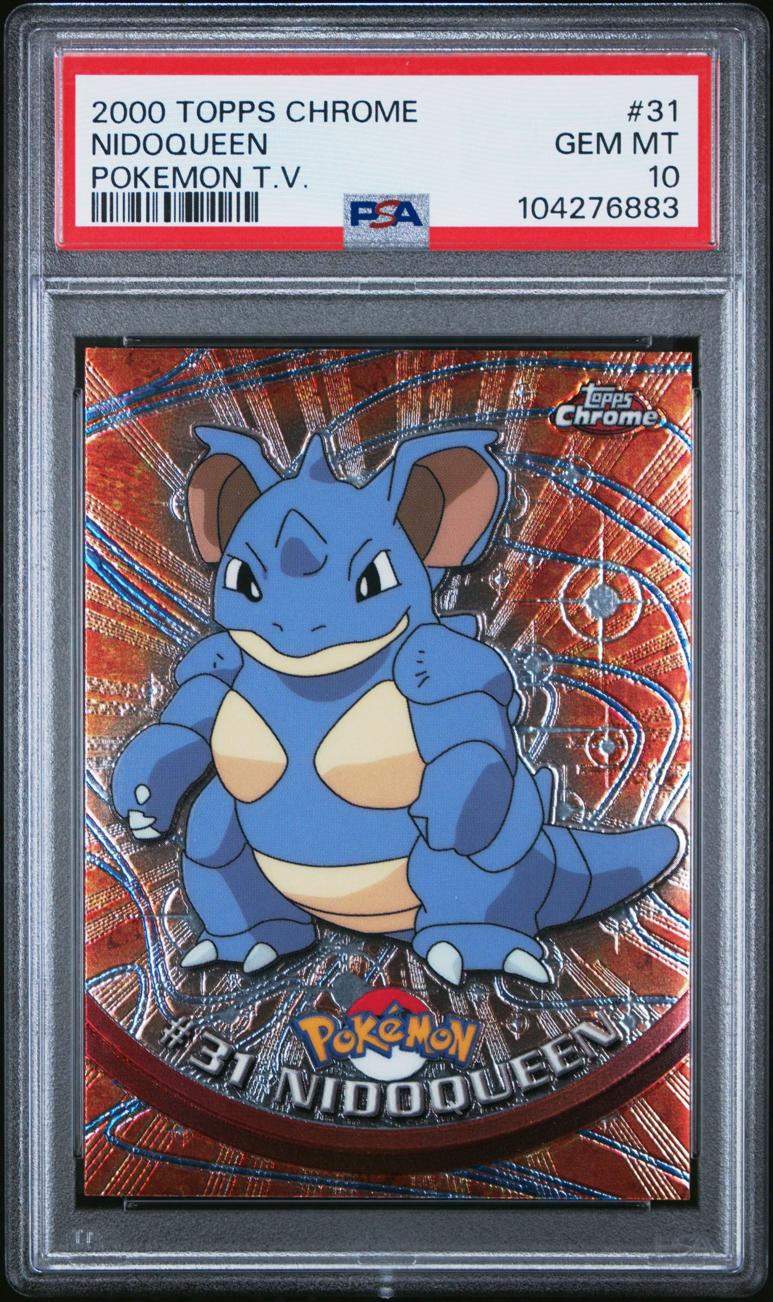 2000 Topps Chrome Pokemon T.v. 31 Nidoqueen PSA 10 Graded Card
