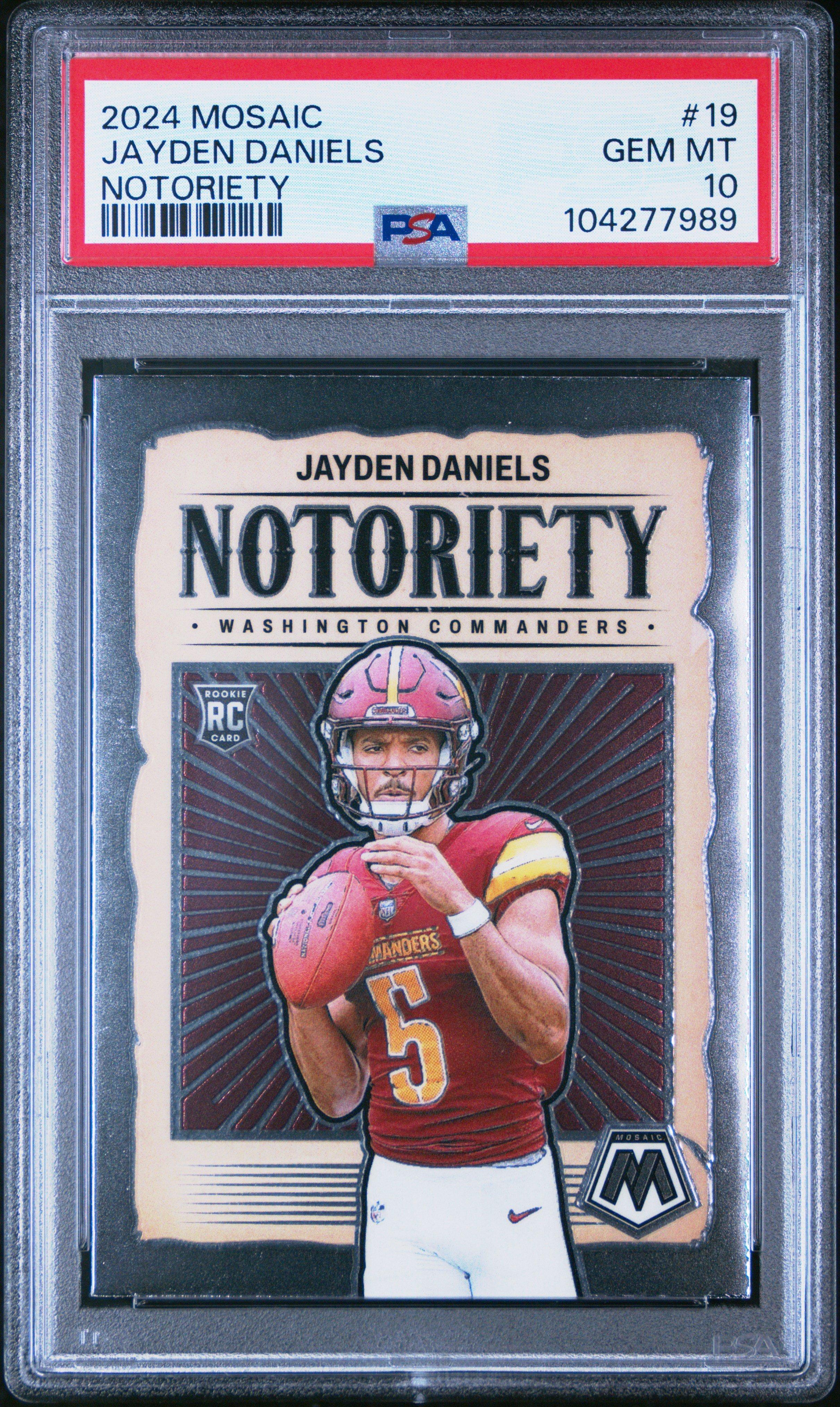 2024 Panini Mosaic Notoriety 19 Jayden Daniels PSA 10