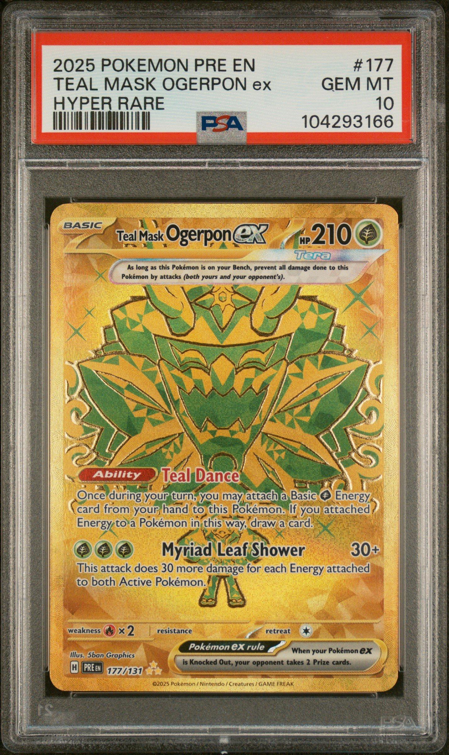 2025 Pokemon Pre En-prismatic Evolutions 177 Teal Mask Ogerpon Ex