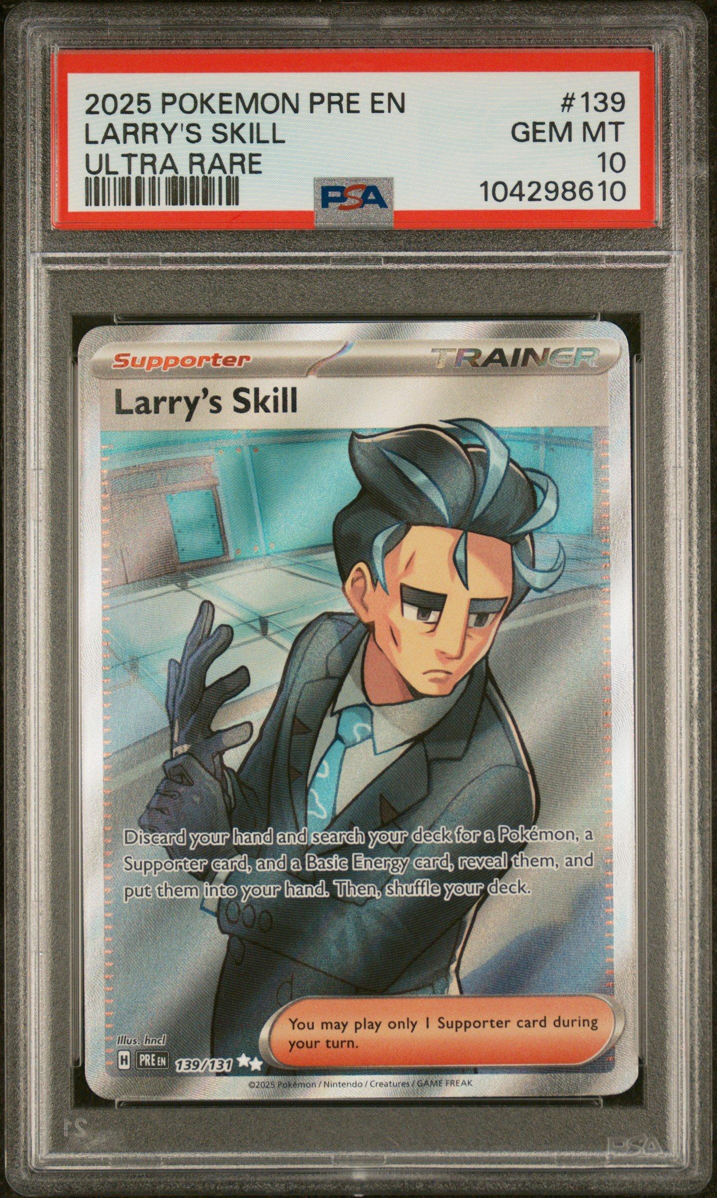 2025 Pokemon Pre En-prismatic Evolutions 139 Larry's Skill Ultra Rare PSA