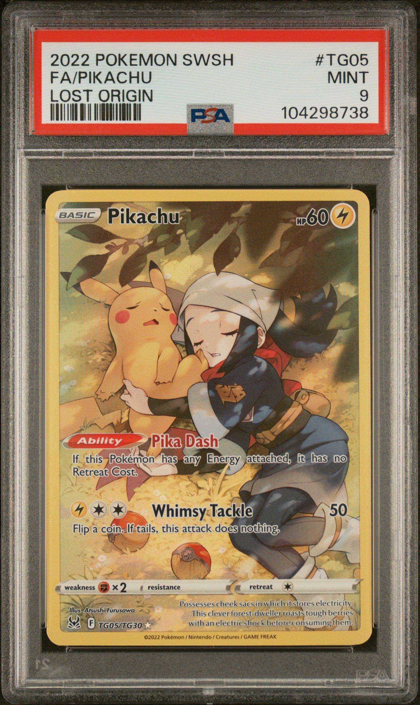 2022 Pokemon Sword & Shield Lost Origin Tg05 Full Art/pikachu PSA