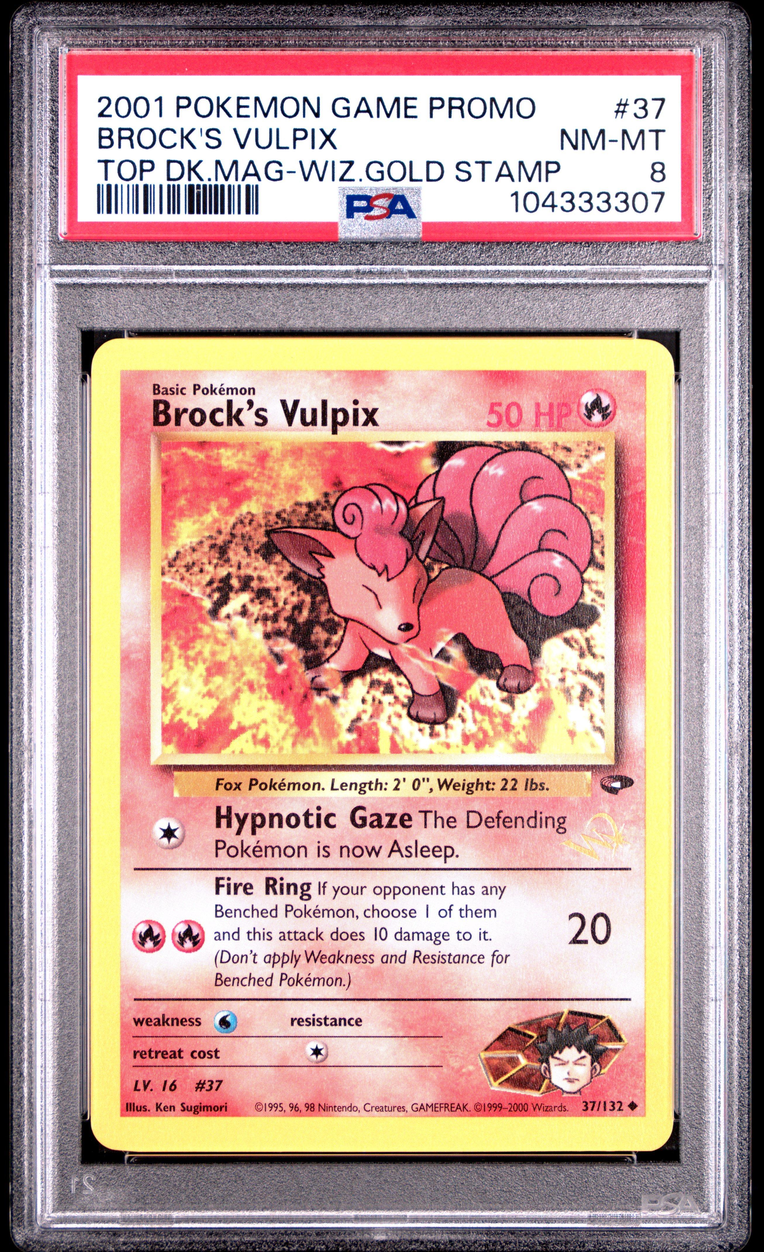 2001 Pokemon Game Promo 37 Brock's Vulpix Top Deck Magazine PSA 8
