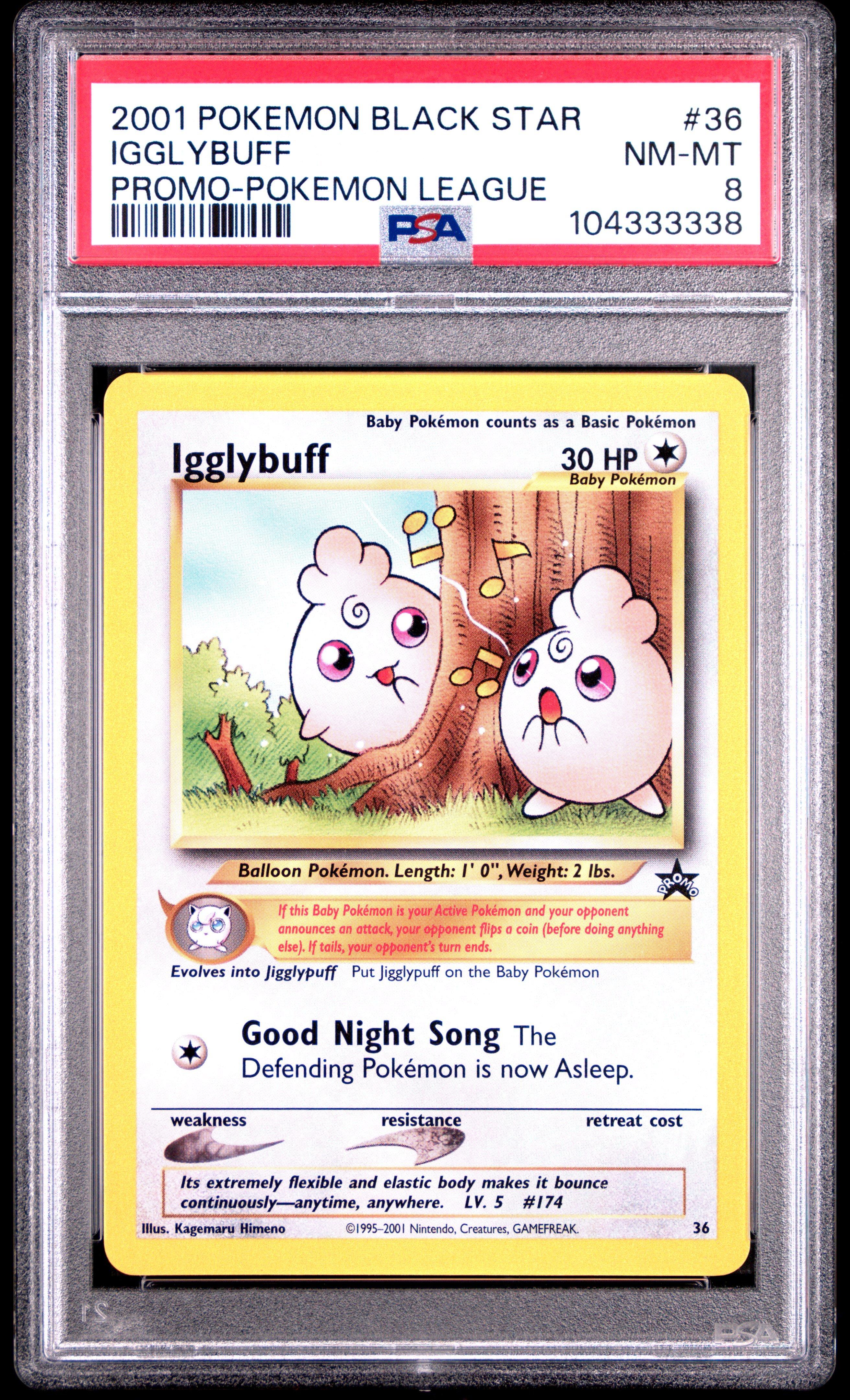 2001 Pokemon Promo Black Star 36 Igglybuff Pokemon League PSA