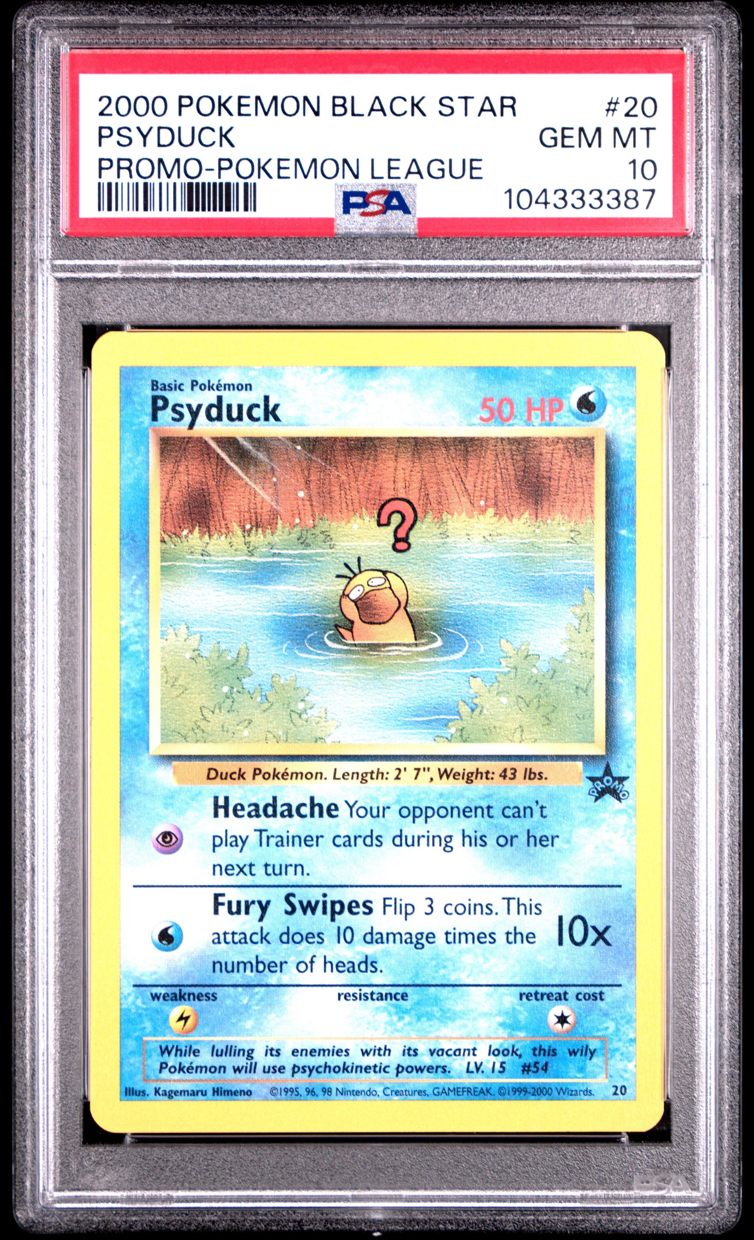 2000 Pokemon Promo Black Star 20 Psyduck Pokemon League PSA