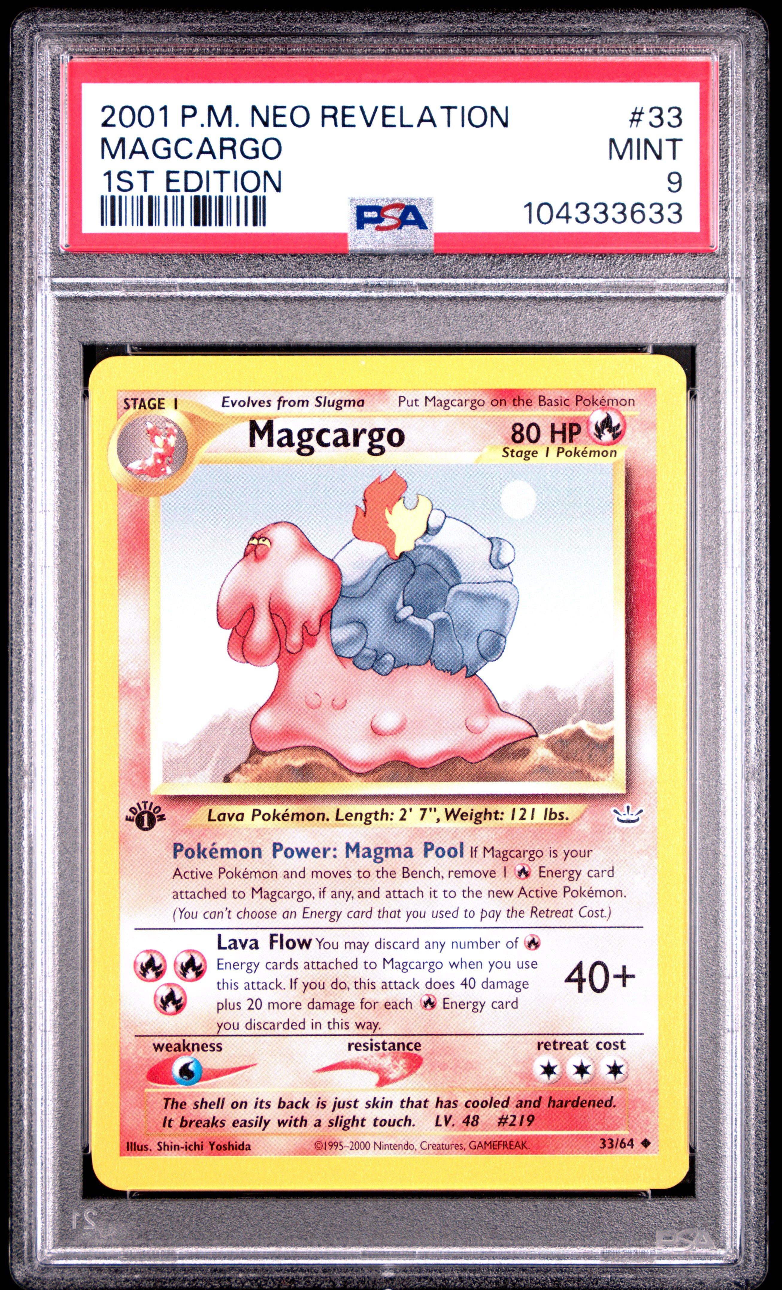 2001 Pokemon Neo Revelation 1st Edition 33 Magcargo PSA