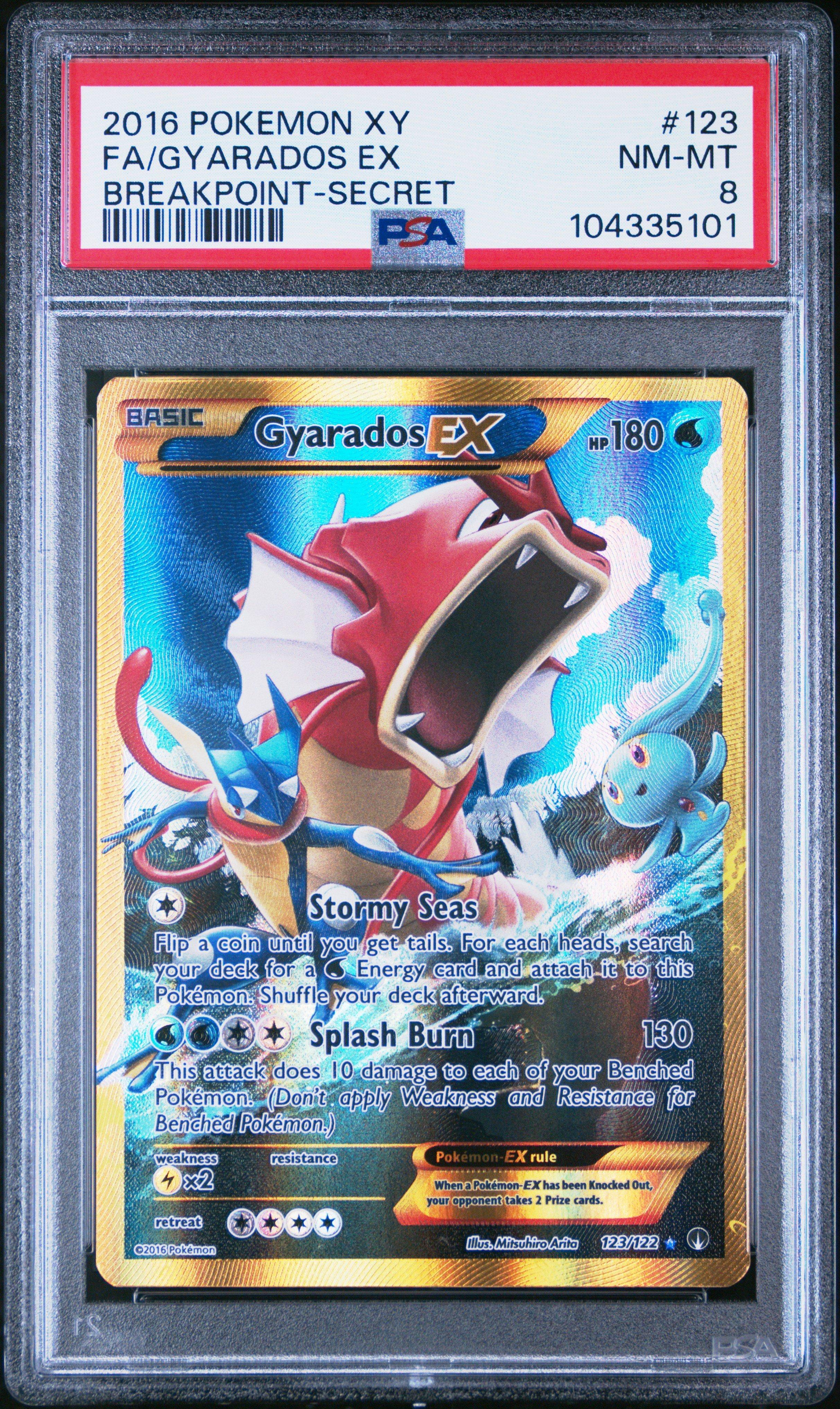 2016 Pokemon Xy Breakpoint 123 Full Art/gyarados Ex Secret PSA
