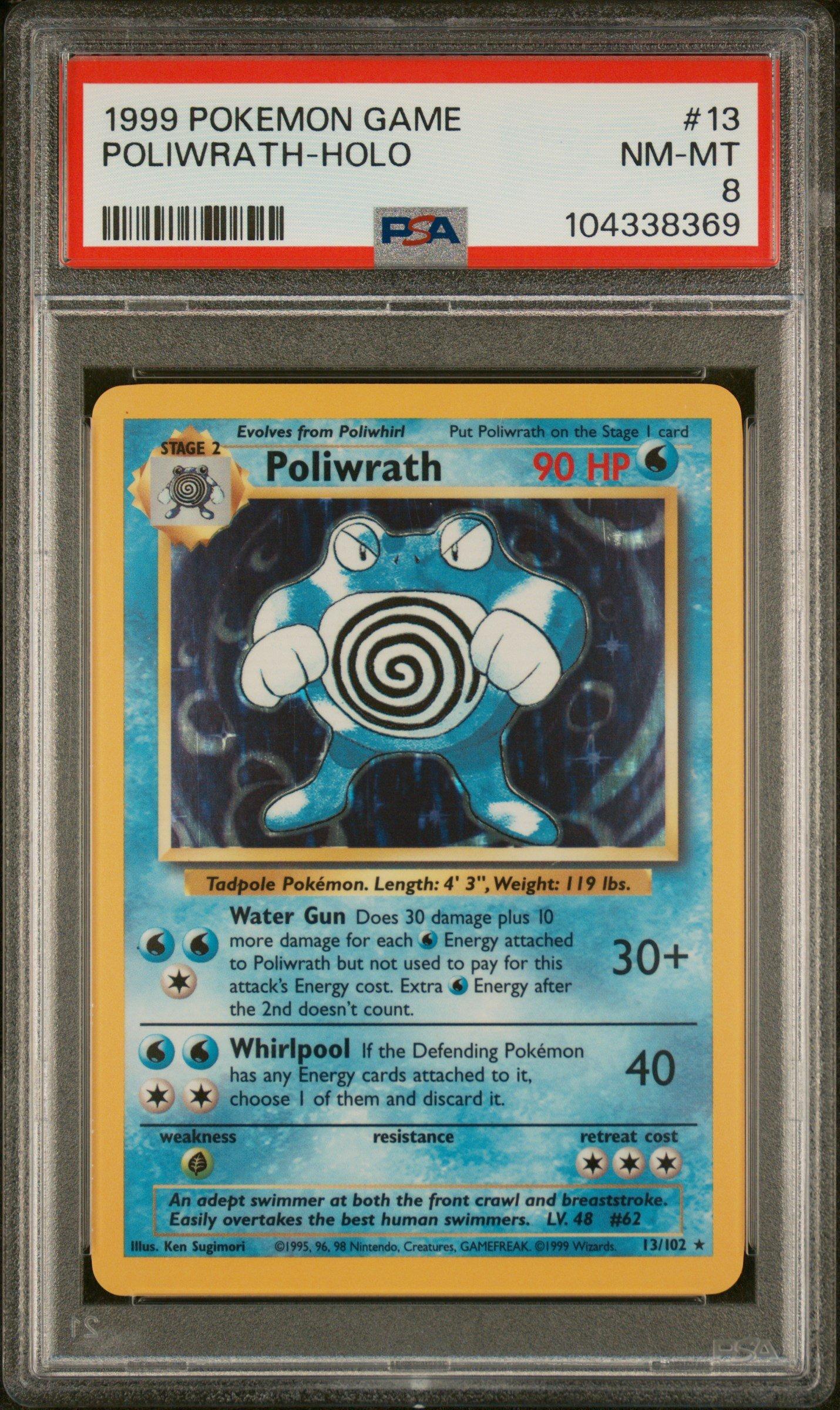 1999 Pokemon Game 13 Poliwrath-holo PSA