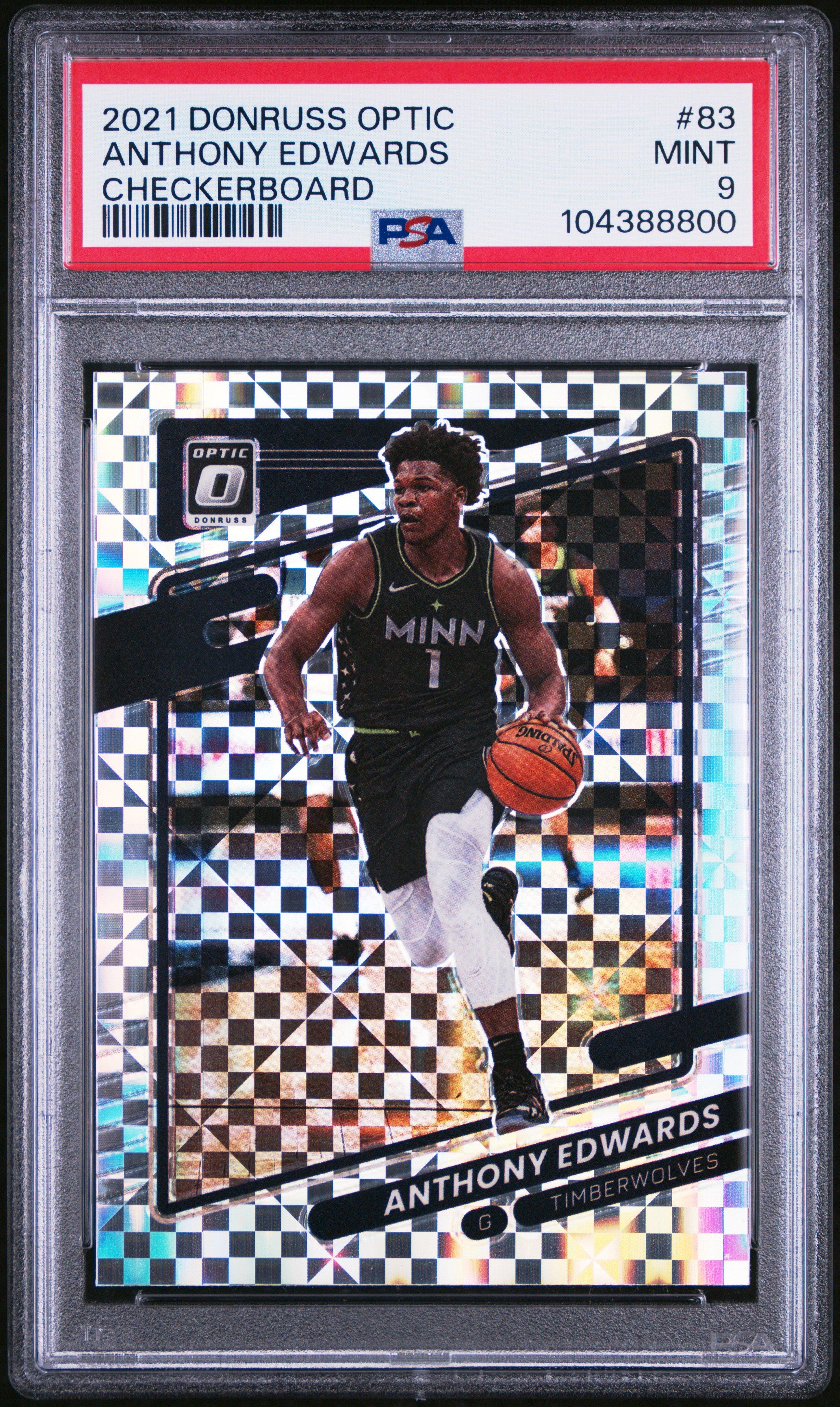 2021 Panini Donruss Optic 83 Anthony Edwards Checkerboard PSA 9