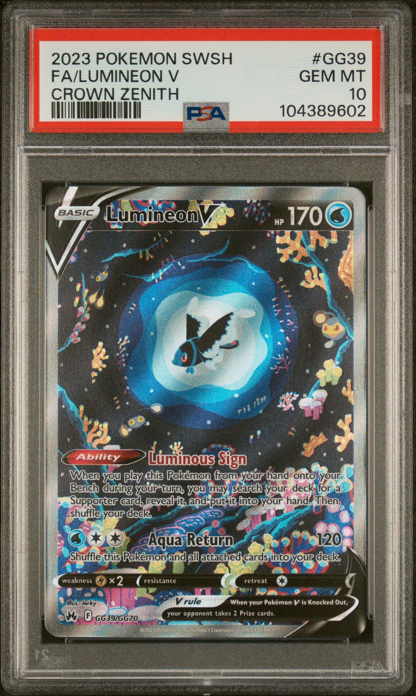 2023 Pokemon Sword And Shield Crown Zenith Gg39 Full Art/lumineon