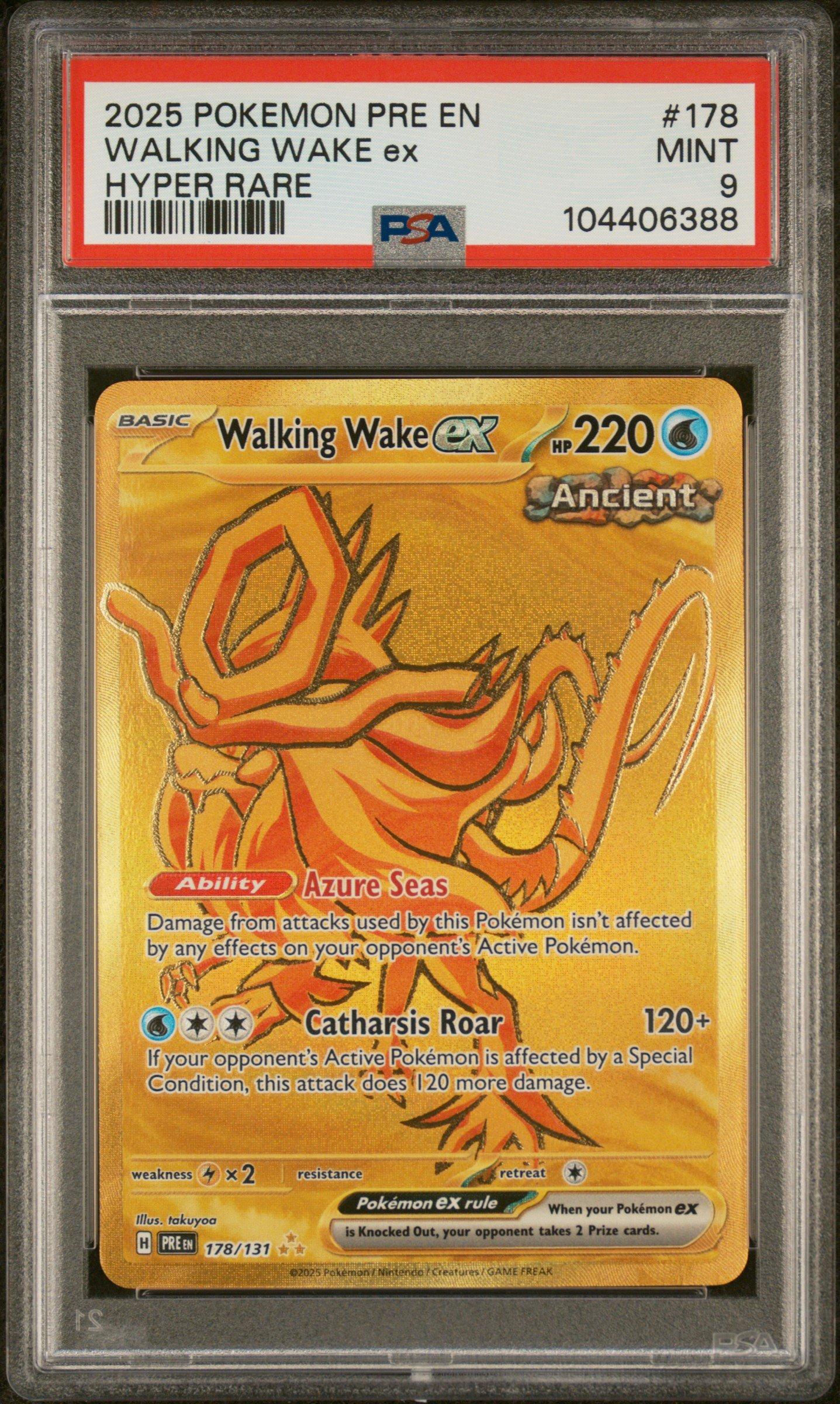 2025 Pokemon Pre En-prismatic Evolutions 178 Walking Wake Ex Hyper Rare PSA  9 Graded Card | GameStop