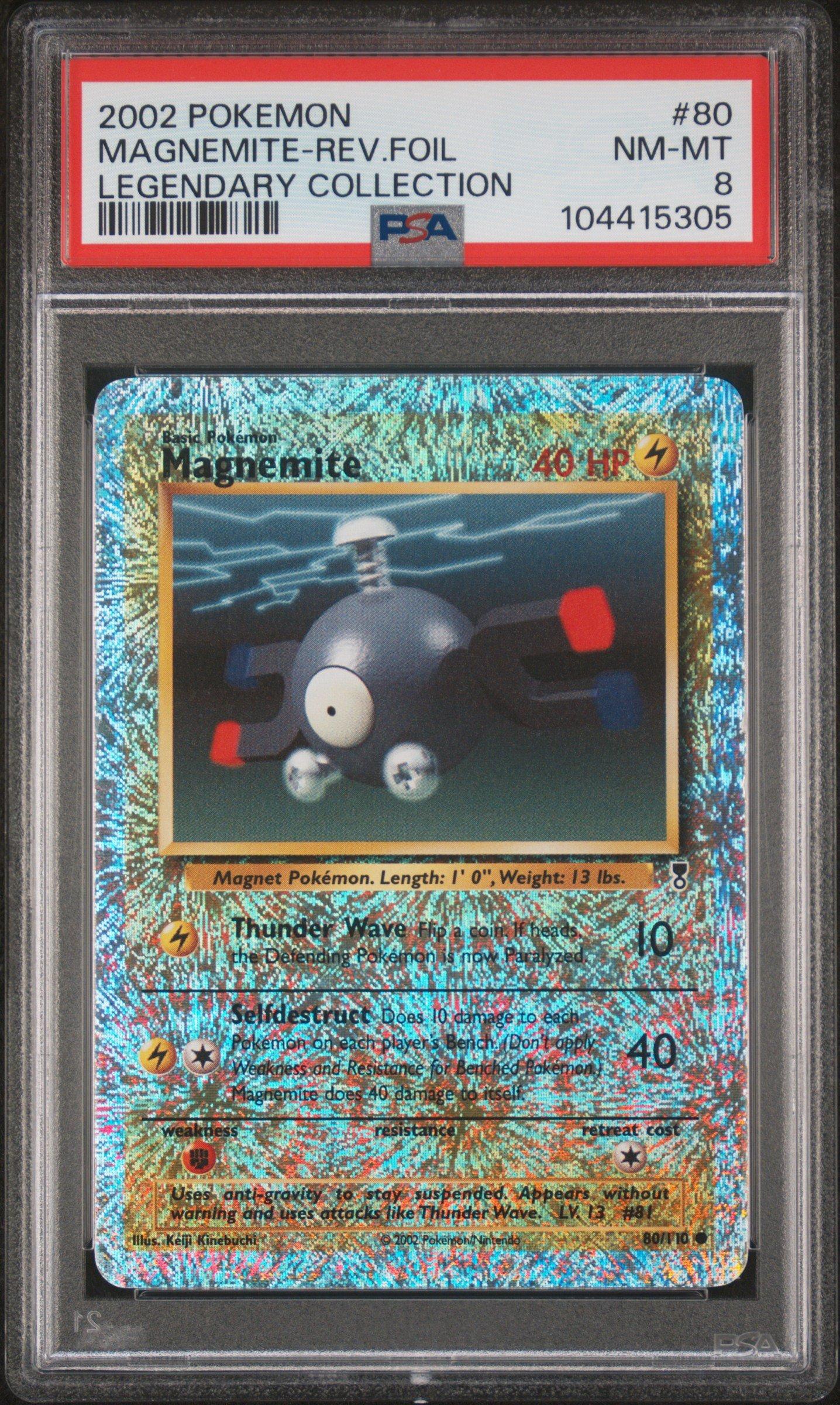 2002 Pokemon Legendary Collection 80 Magnemite-reverse Foil PSA