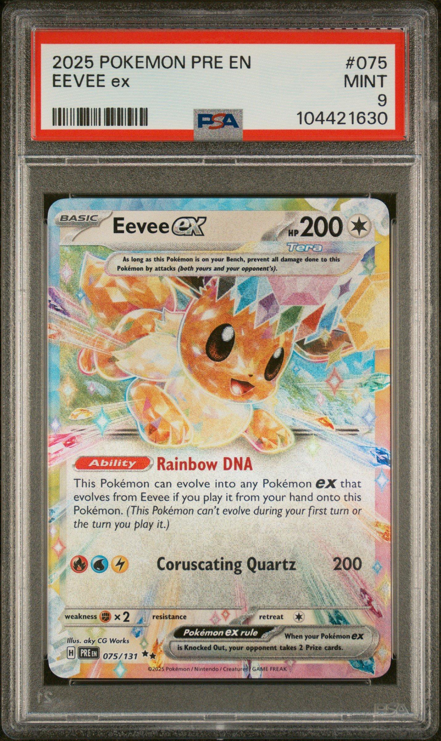 2025 Pokemon Pre En-prismatic Evolutions 075 Eevee Ex PSA