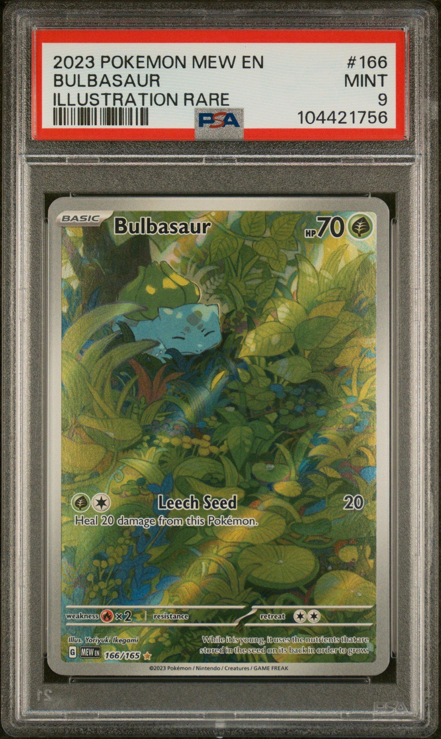2023 Pokemon Mew En-151 166 Bulbasaur Illustration Rare PSA