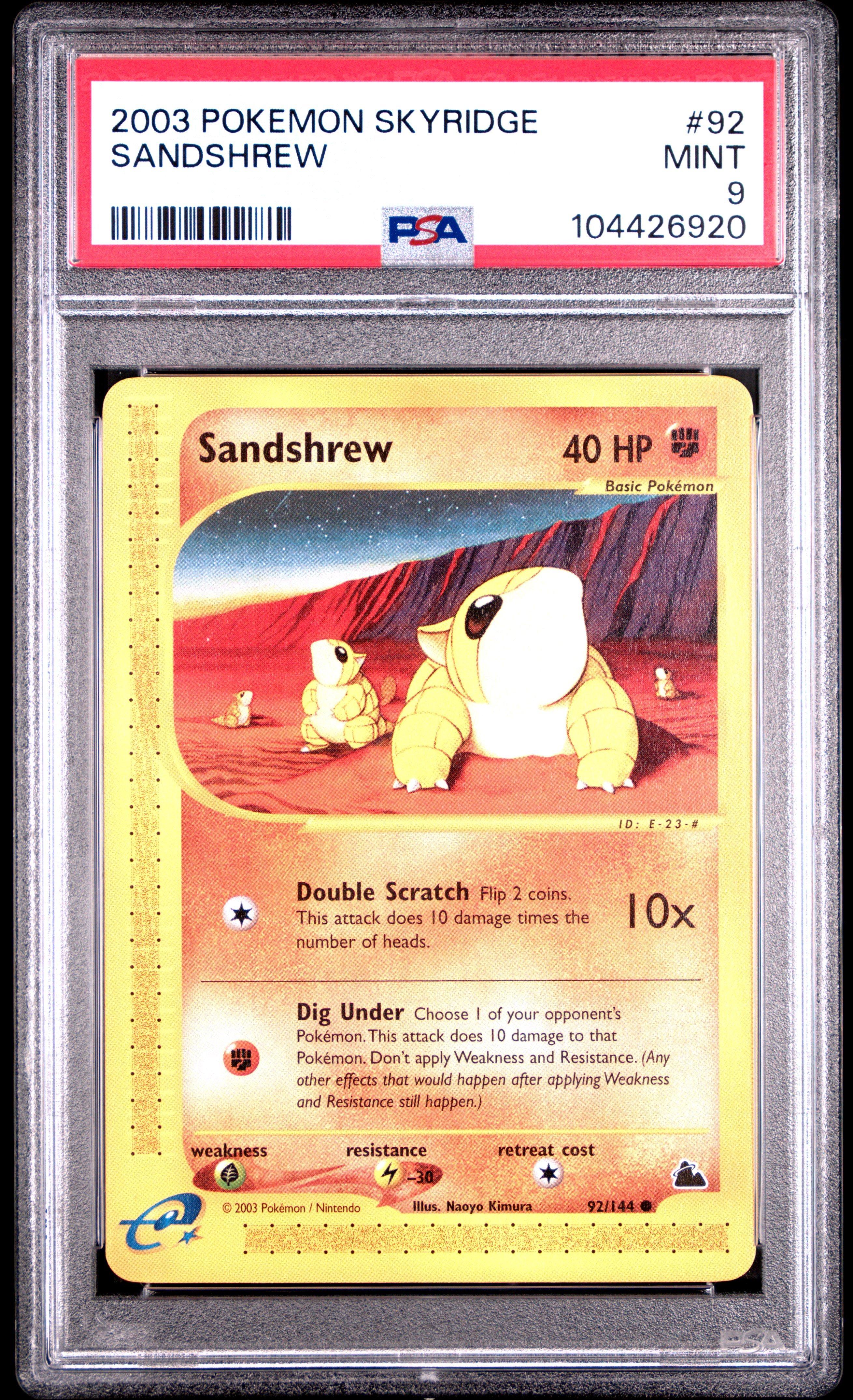 2003 Pokemon Skyridge 92 Sandshrew PSA 9