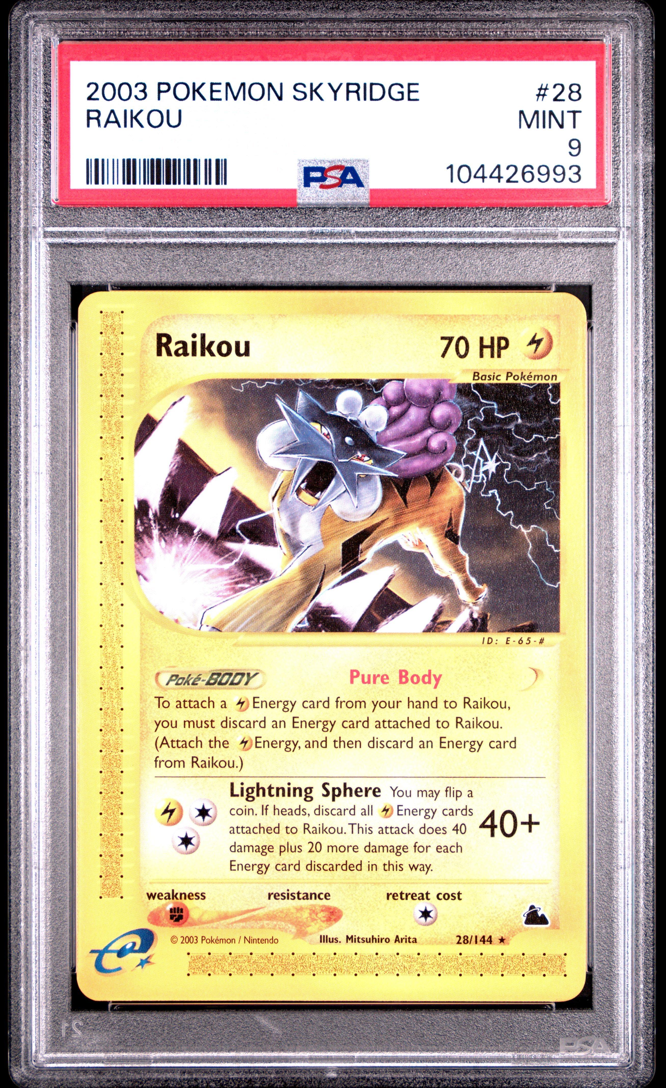2003 Pokemon Skyridge 28 Raikou PSA