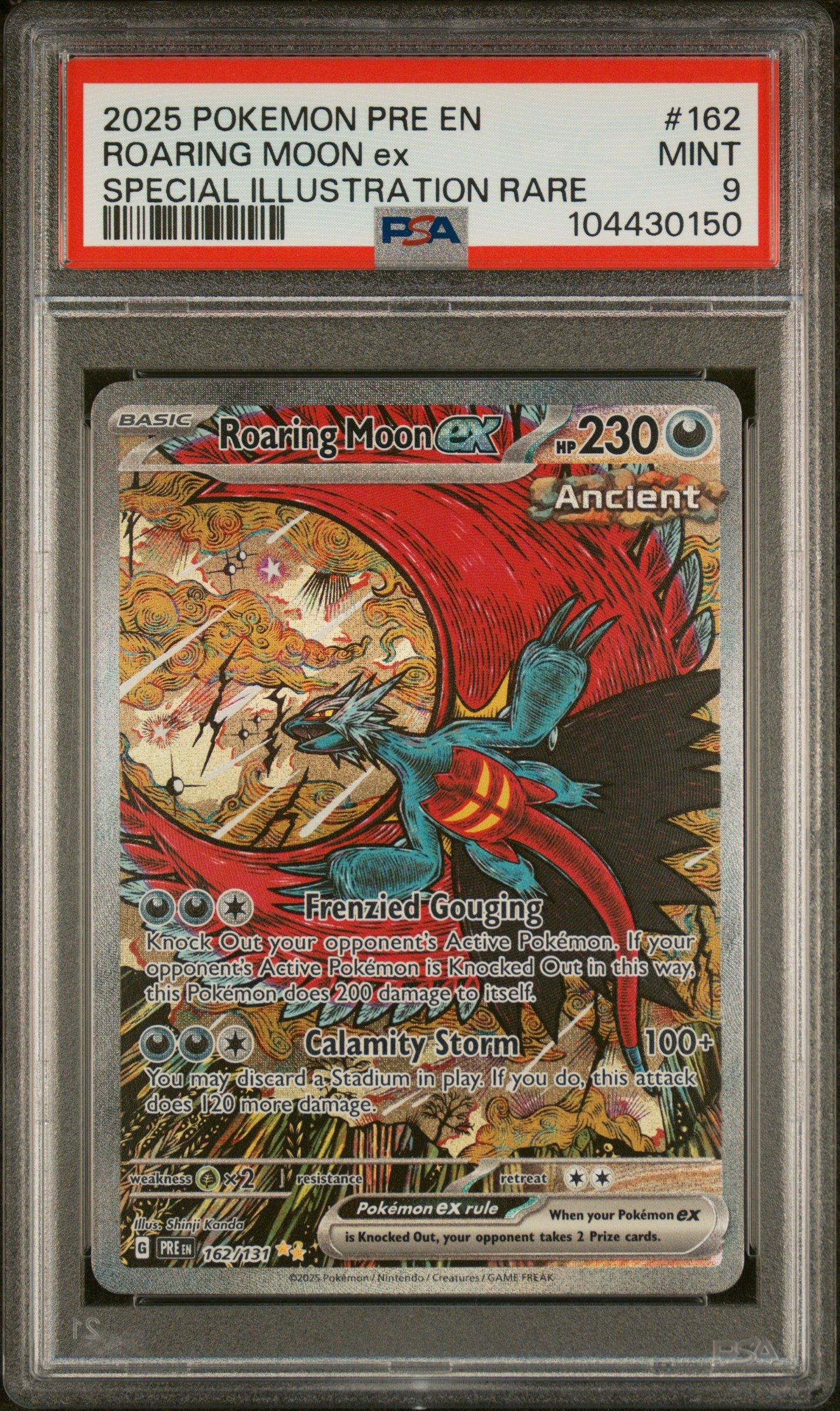 2025 Pokemon Pre En-prismatic Evolutions 162 Roaring Moon Ex Special Illustration Rare PSA