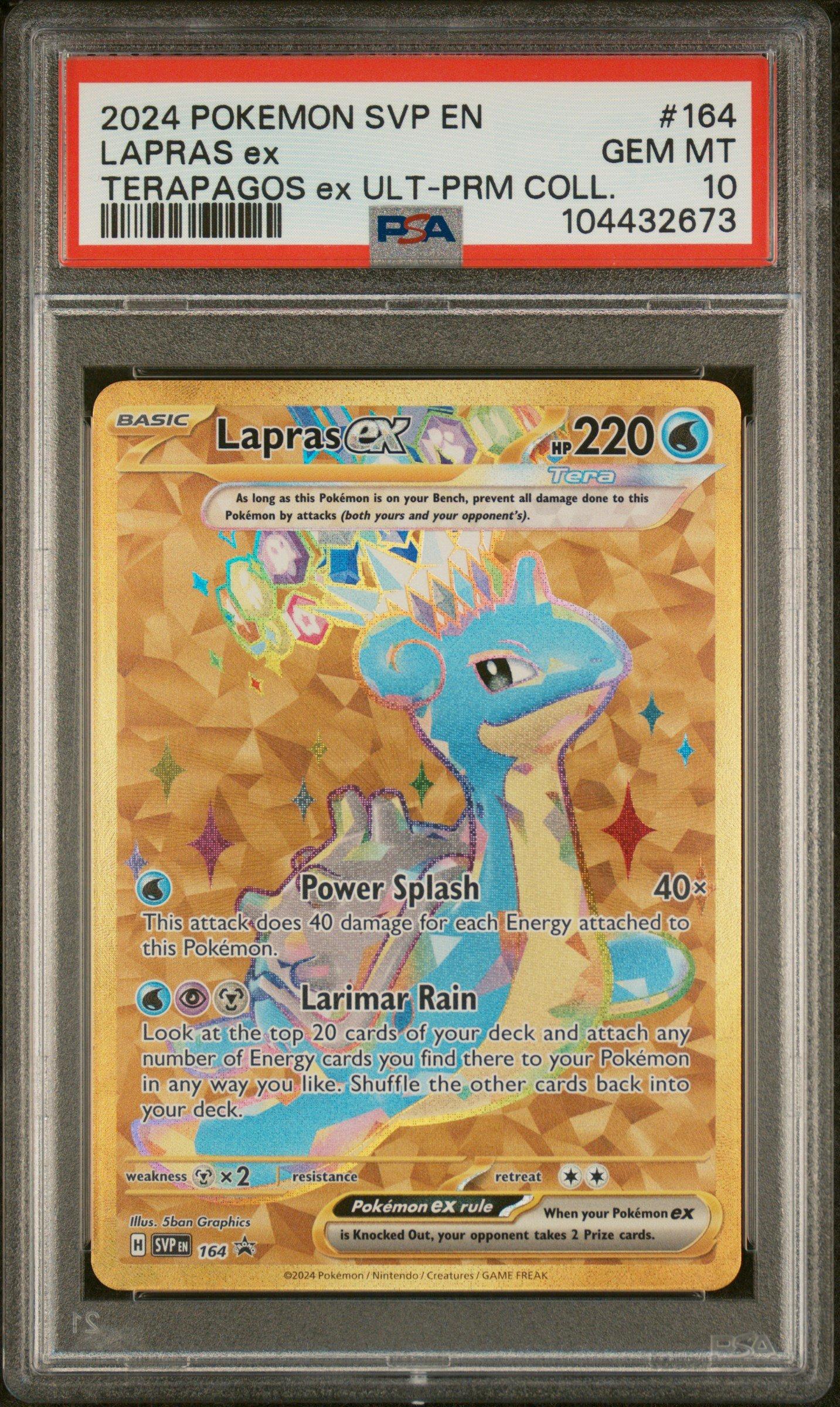 ポケモンカード 英語版 ラプラスex プロモ SVP EN 164 PSA10 2024 Pokemon Svp En-sv Black Star Promo 164 Lapras Ex Terapagos Ex