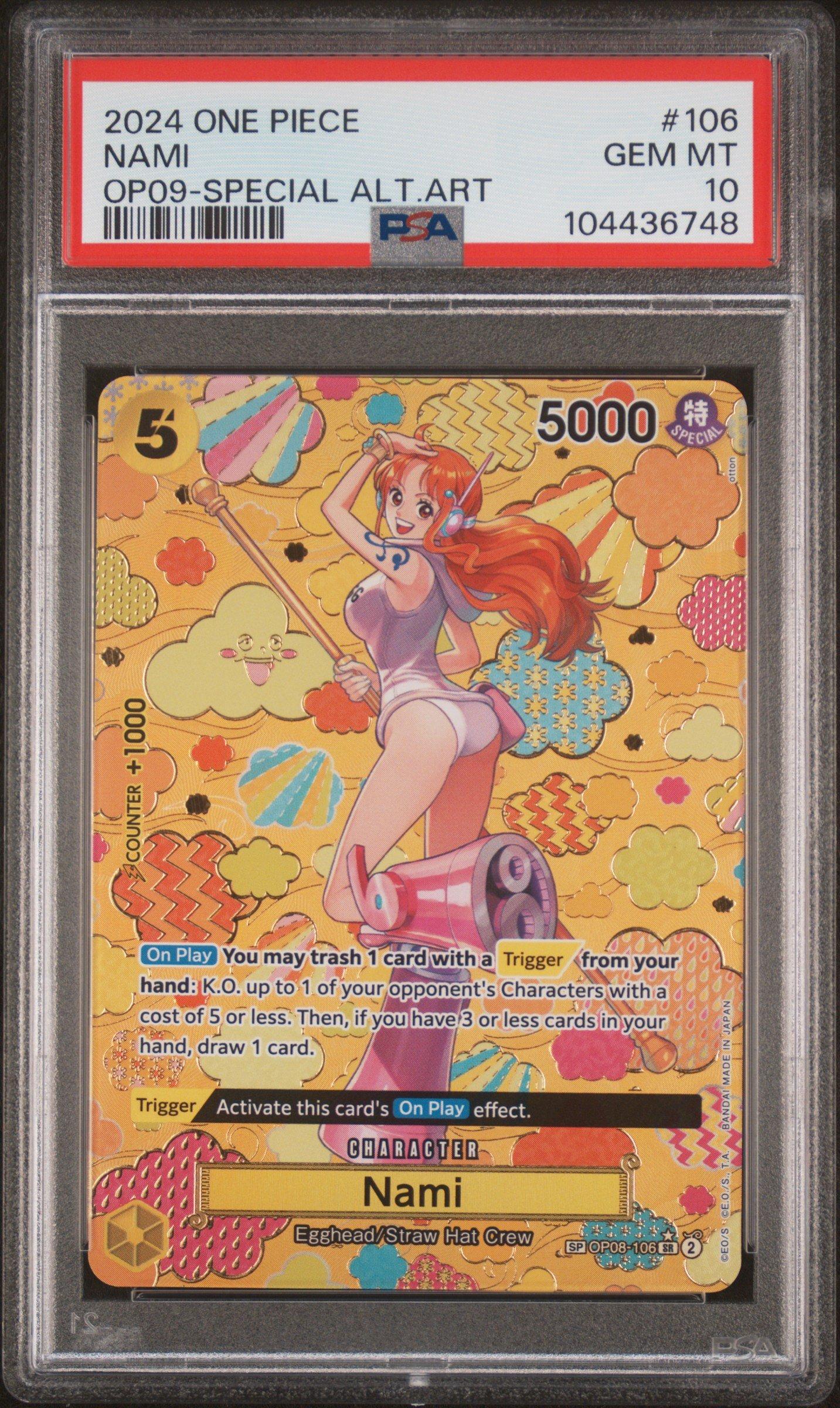 2024 One Piece Op09-emperors In The New World 106 Nami Special Alternate Art PSA 10